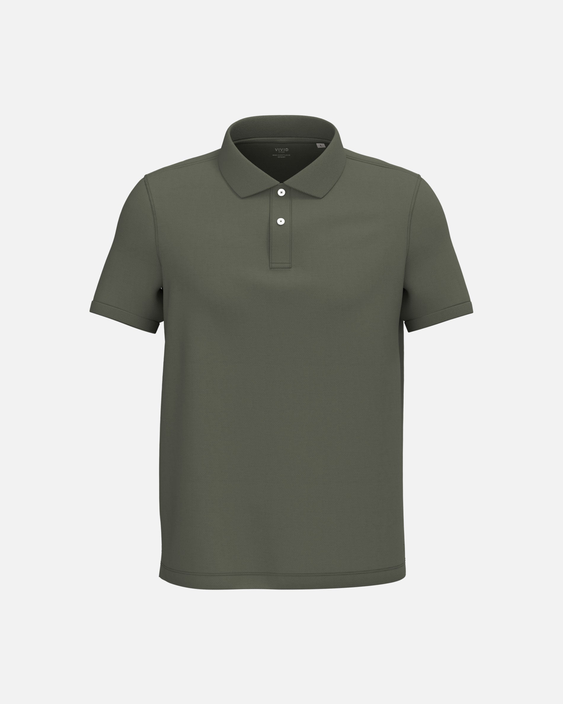 Schweres Herren Piqué Polo T-Shirt 2.1 Khaki von VIVID