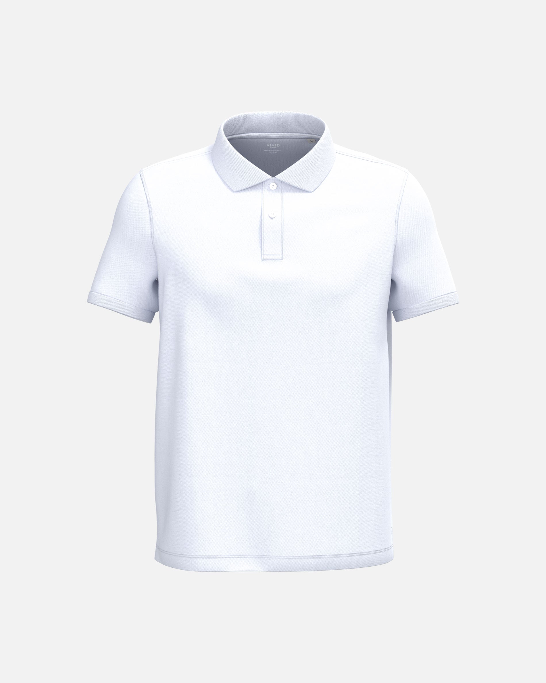Schweres Herren Piqué Polo T-Shirt 2.1 White von VIVID