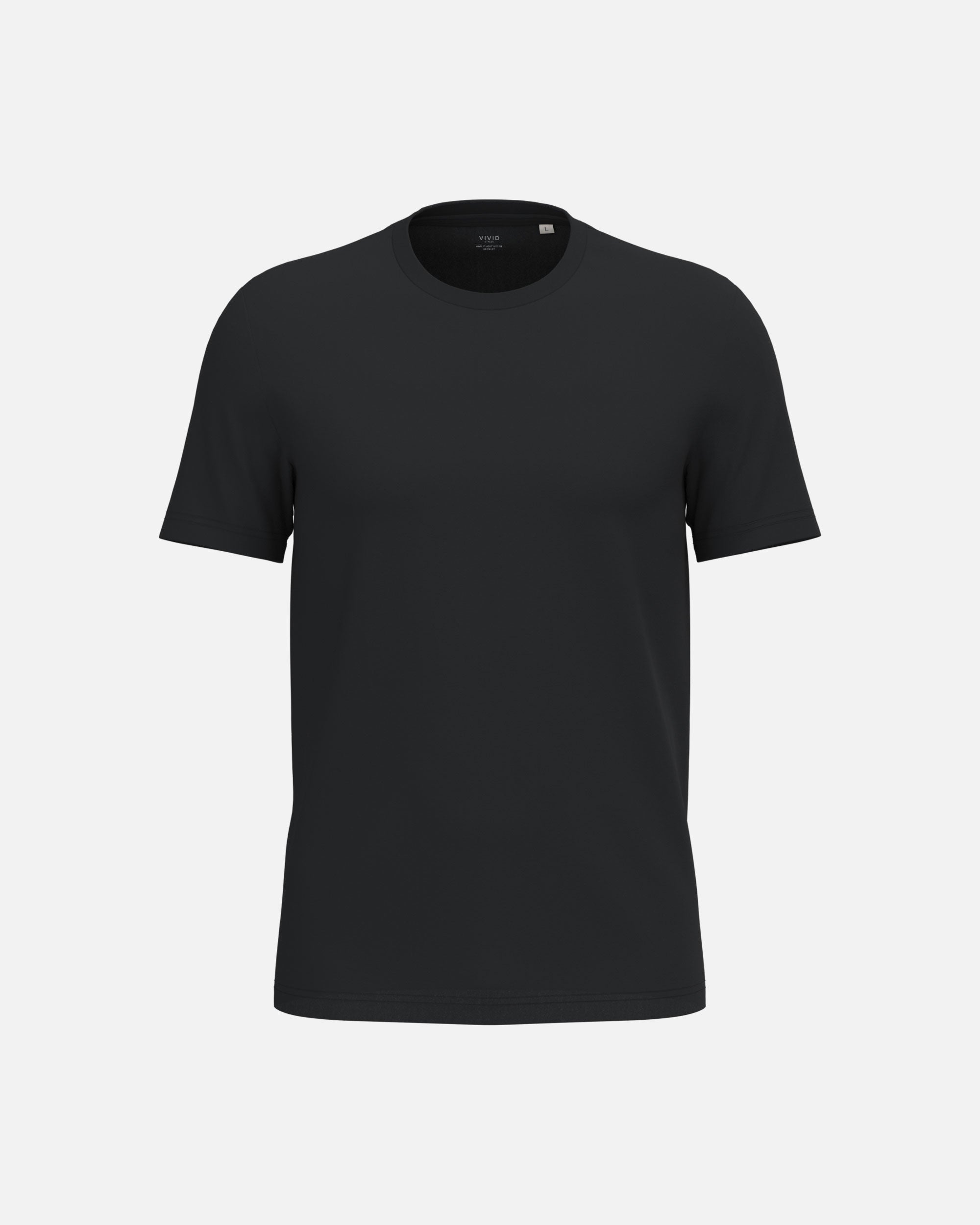 Klassisches Unisex Basic T-Shirt Black von VIVID
