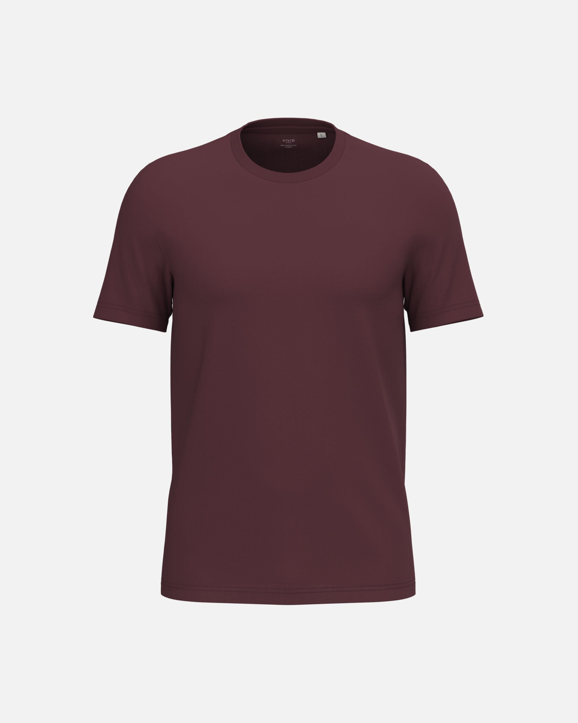Klassisches Unisex Basic T-Shirt Burgundy von VIVID
