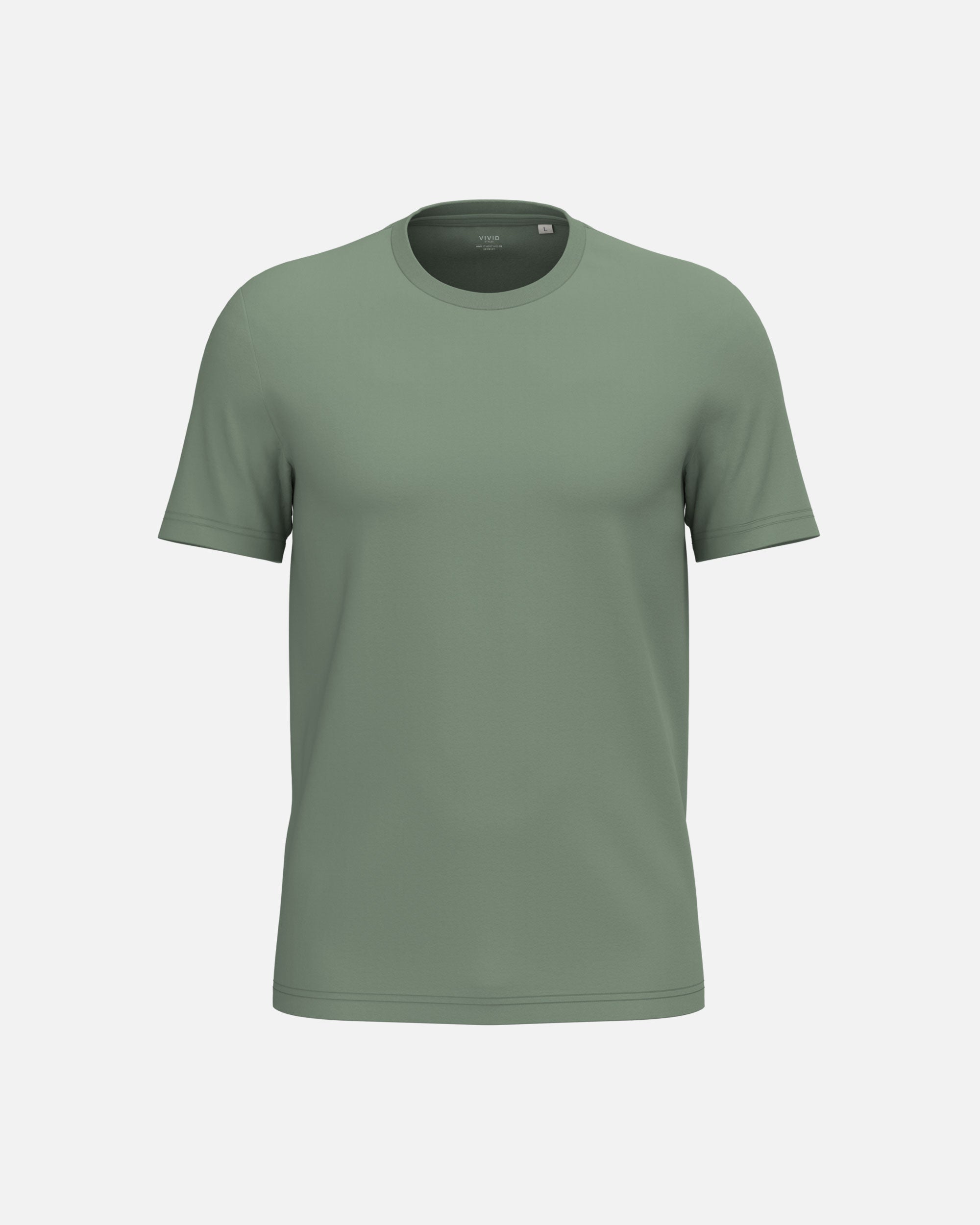 Klassisches Unisex Basic T-Shirt Moss Green von VIVID