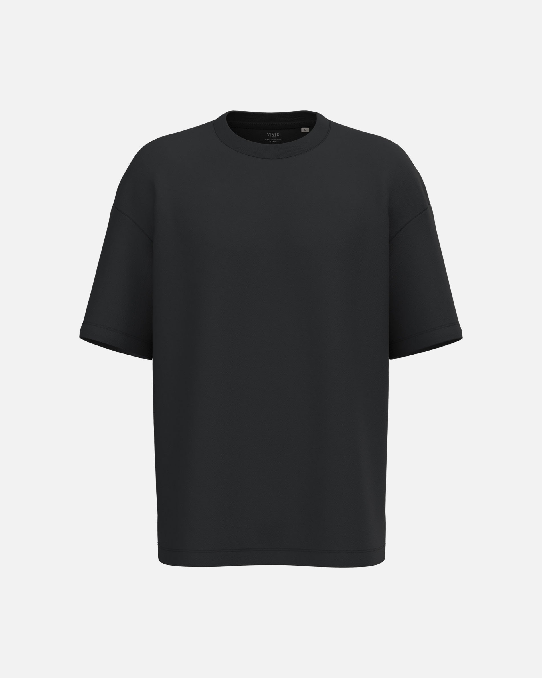Übergroßes Unisex French Terry T-Shirt Black von VIVID
