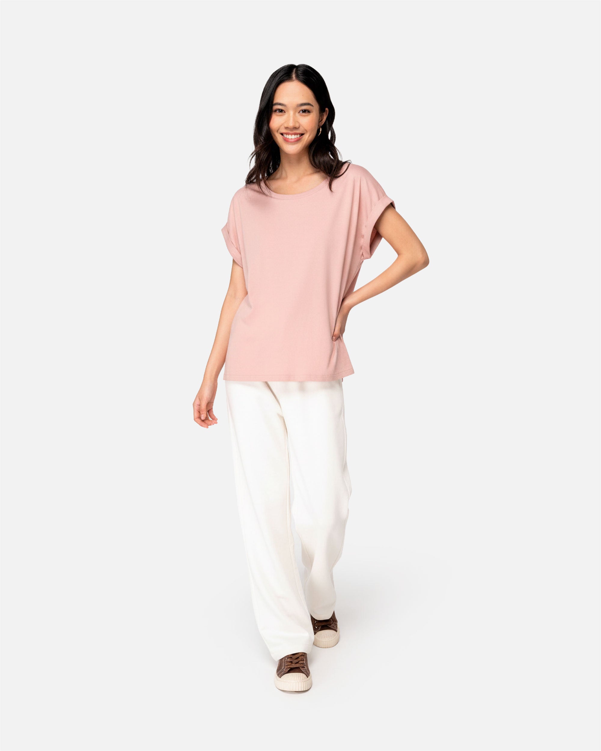 Damen T-Shirt mit Reversärmeln von VIVID