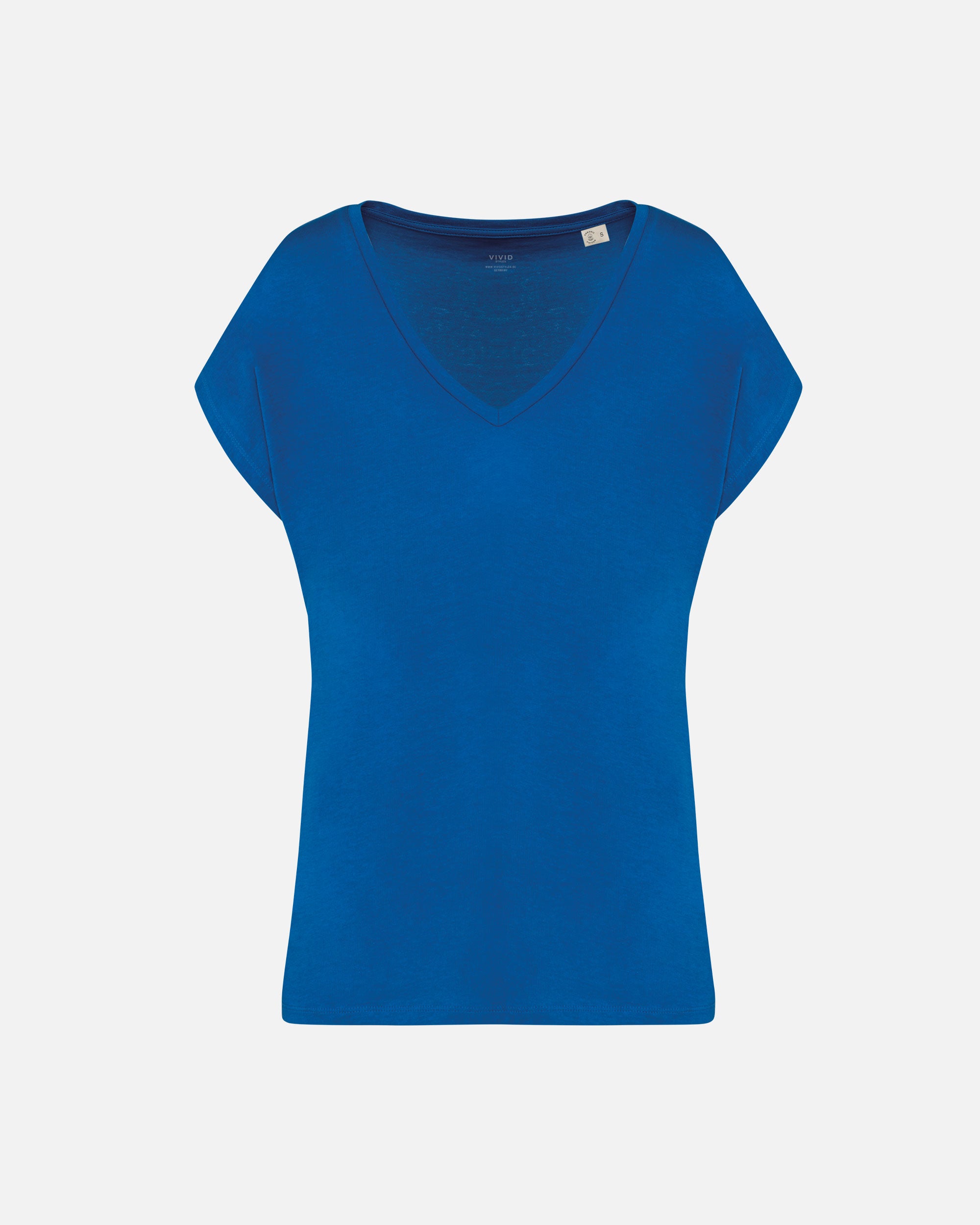 Lockeres Damen T-Shirt mit V-Ausschnitt Royal Blue von VIVID