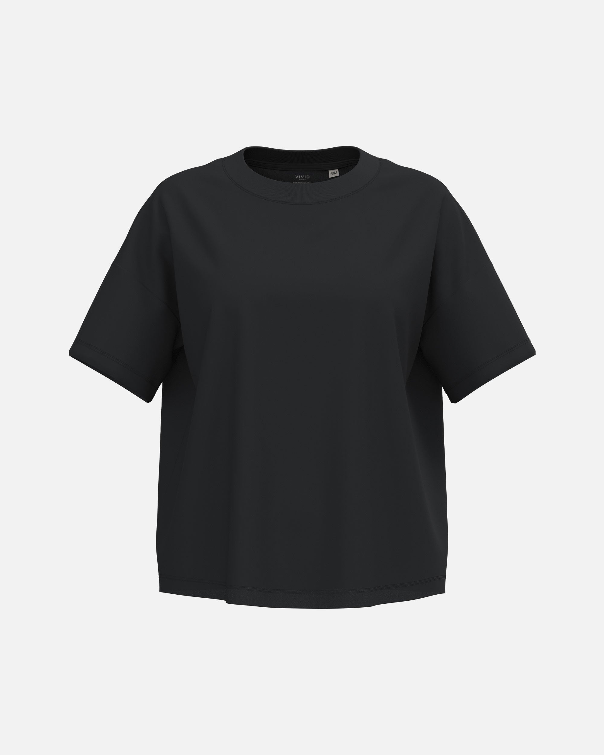 Klassisches Übergroßes Damen T-Shirt Black von VIVID