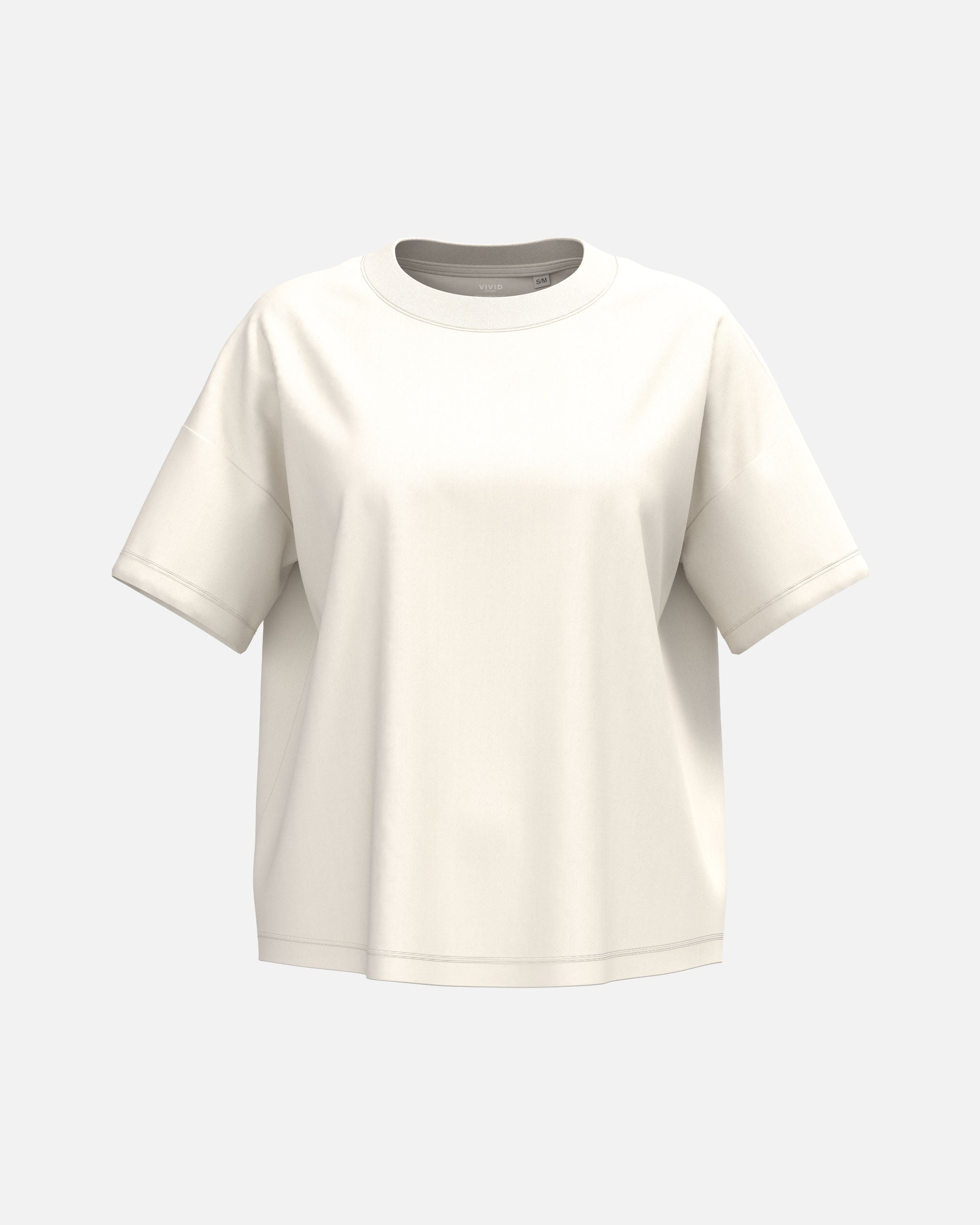Klassisches Übergroßes Damen T-Shirt Ivory von VIVID