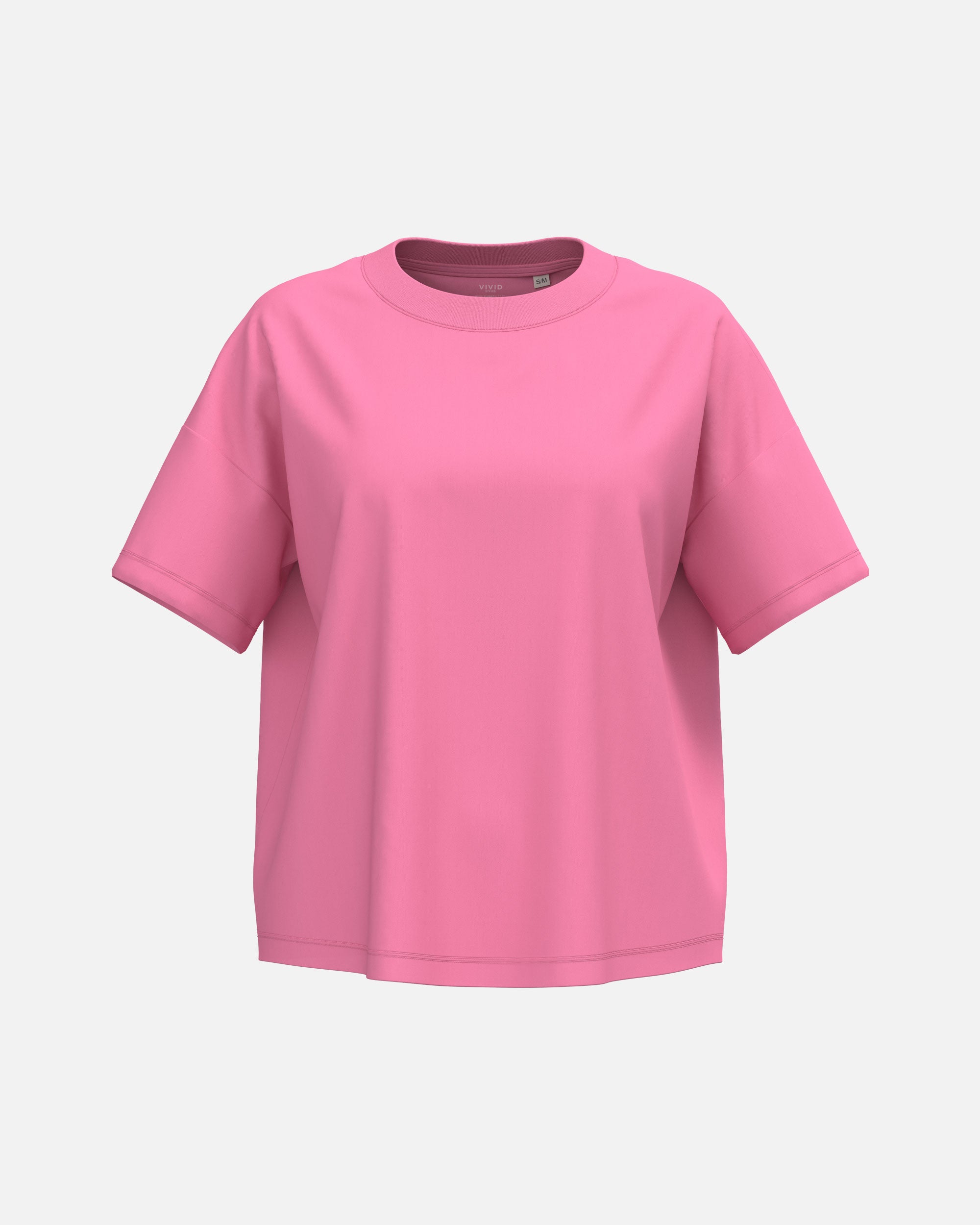 Klassisches Übergroßes Damen T-Shirt Pink von VIVID