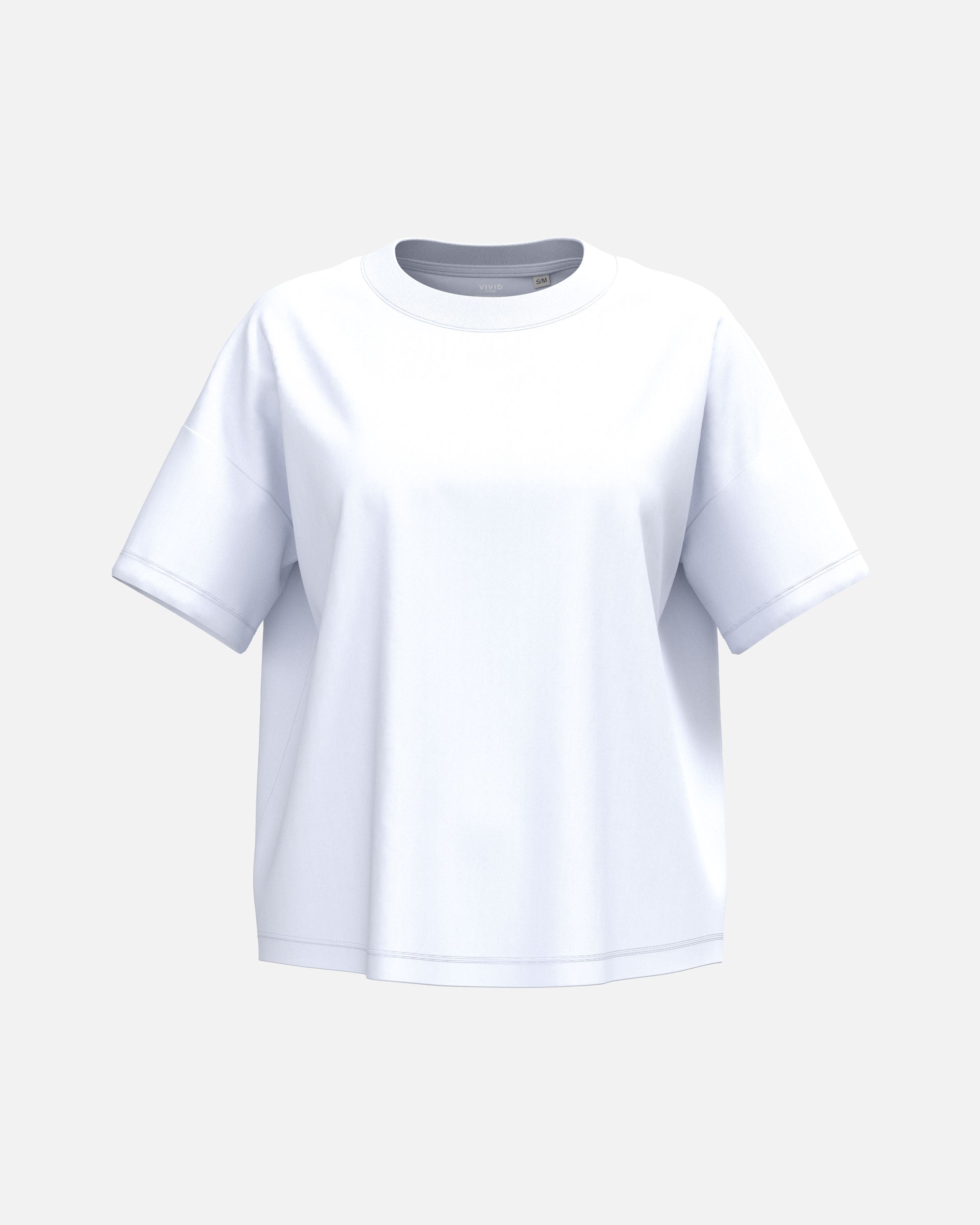Klassisches Übergroßes Damen T-Shirt White von VIVID