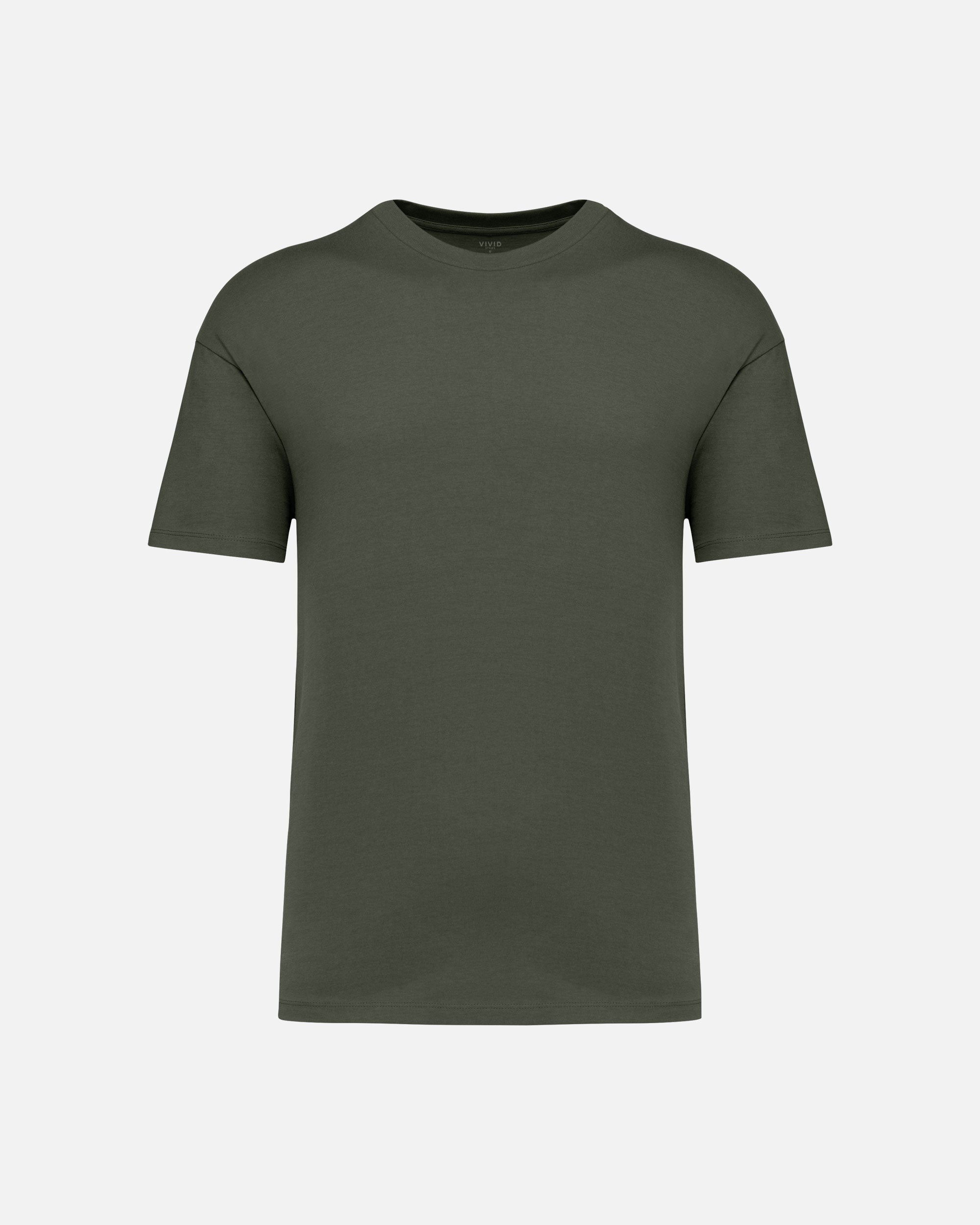 Unisex T-Shirt mit hängenden Schultern Khaki von VIVID