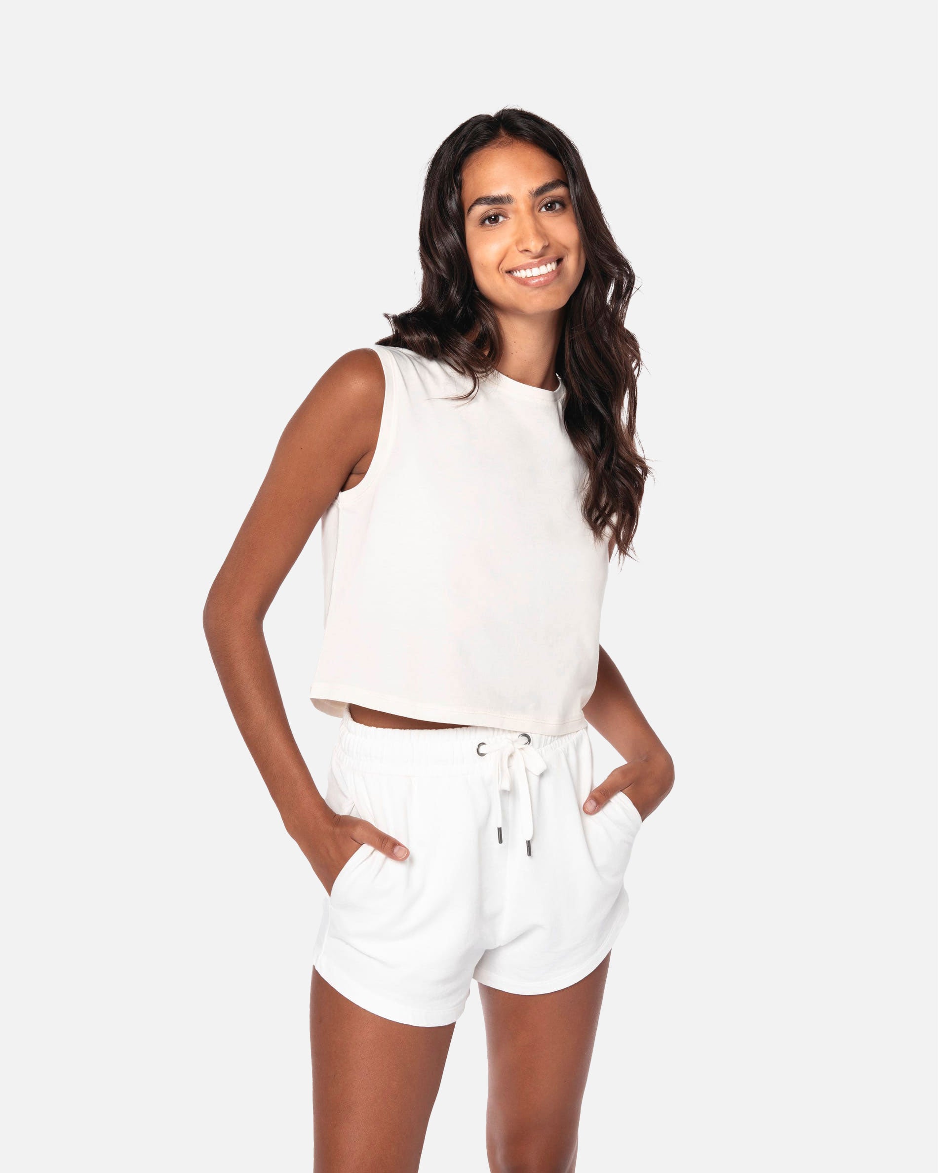 Bauchfreies Damen Top Washed Ivory von VIVID