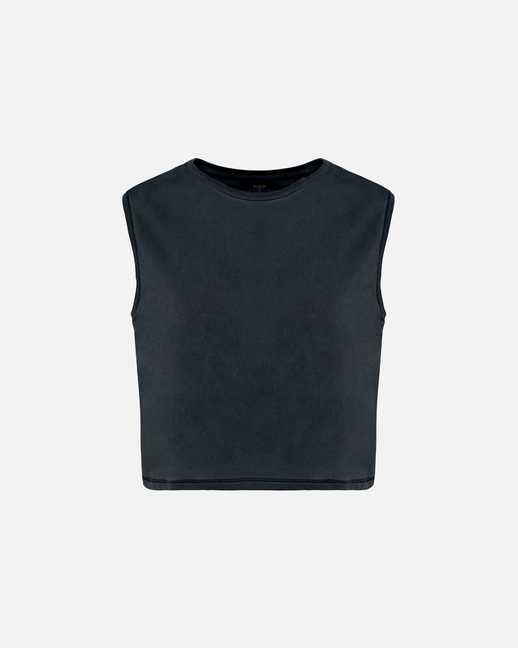 Bauchfreies Damen Top Washed Charcoal von VIVID