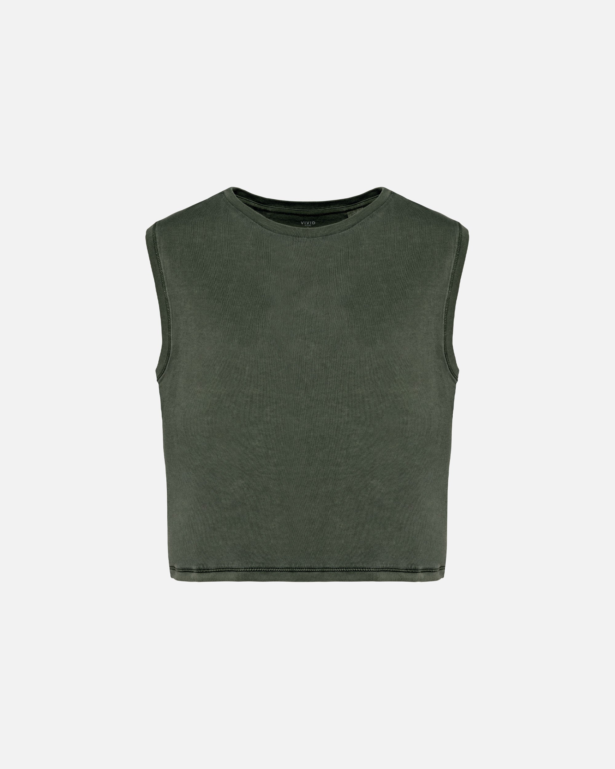 Bauchfreies Damen Top Washed Khaki von VIVID