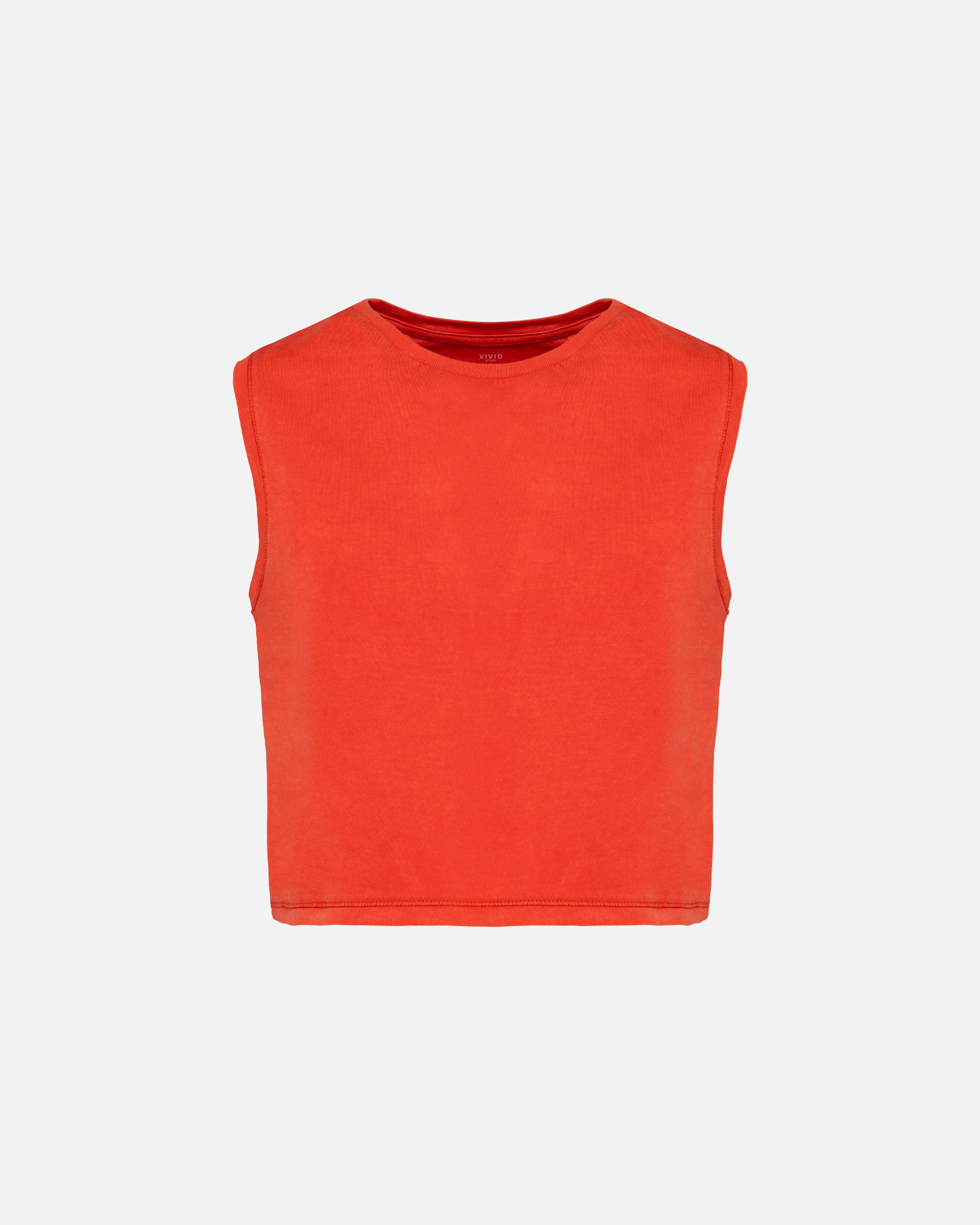 Bauchfreies Damen Top Washed Paprika von VIVID