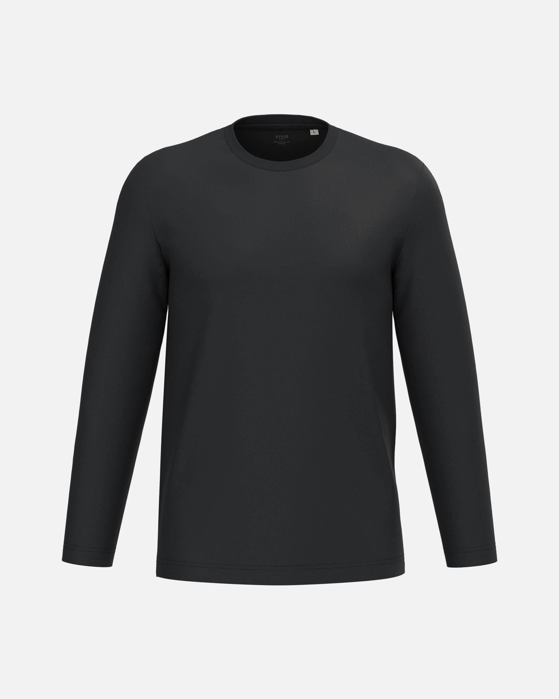 Leichtes Unisex Langarmshirt Black von VIVID