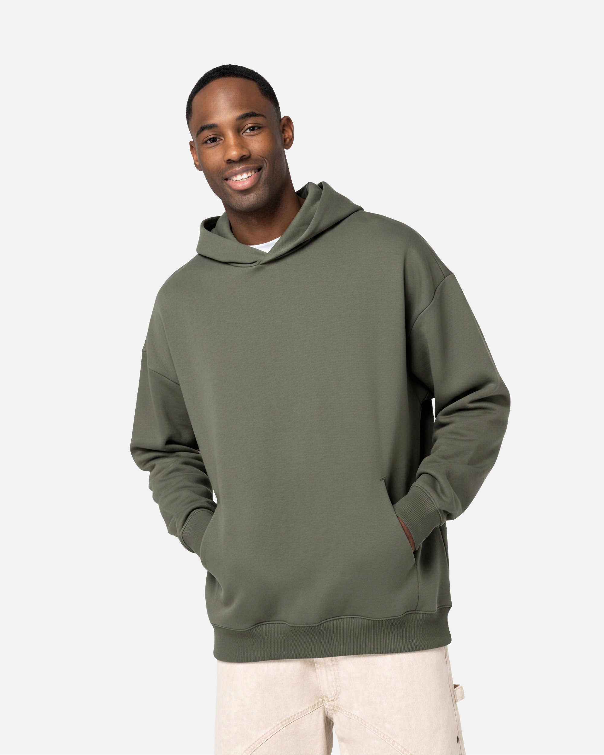 Übergroßes Unisex Kapuzensweatshirt Khaki von VIVID