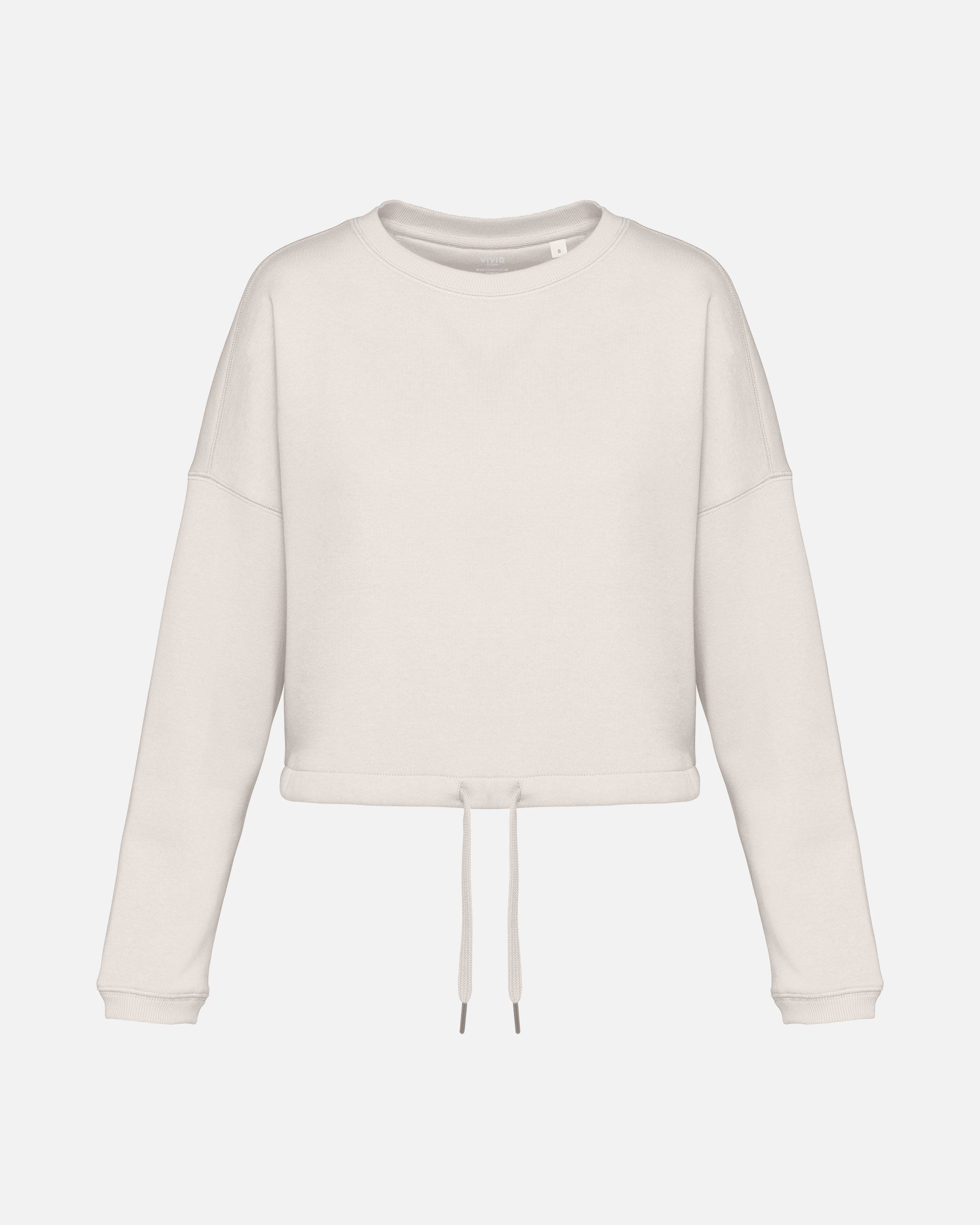 Verkürztes Übergroßes Damen Sweatshirt Ivory von VIVID