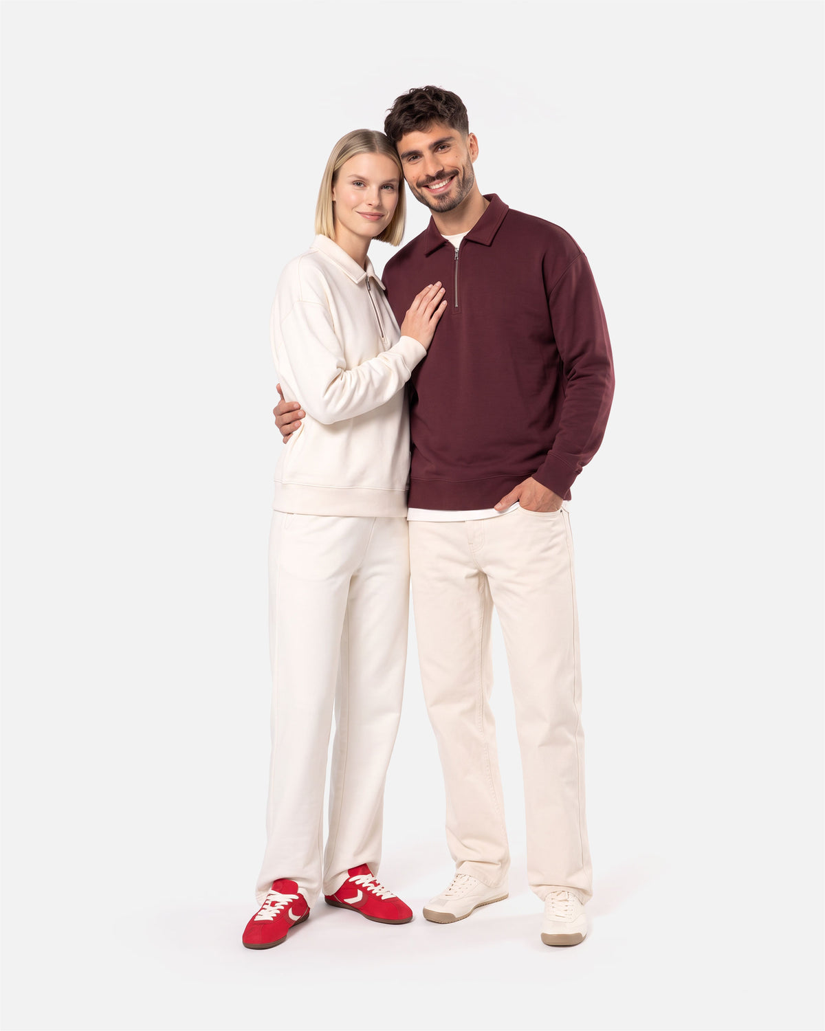 Unisex 1/4 Zip Sweatshirt mit Polokragen von VIVID