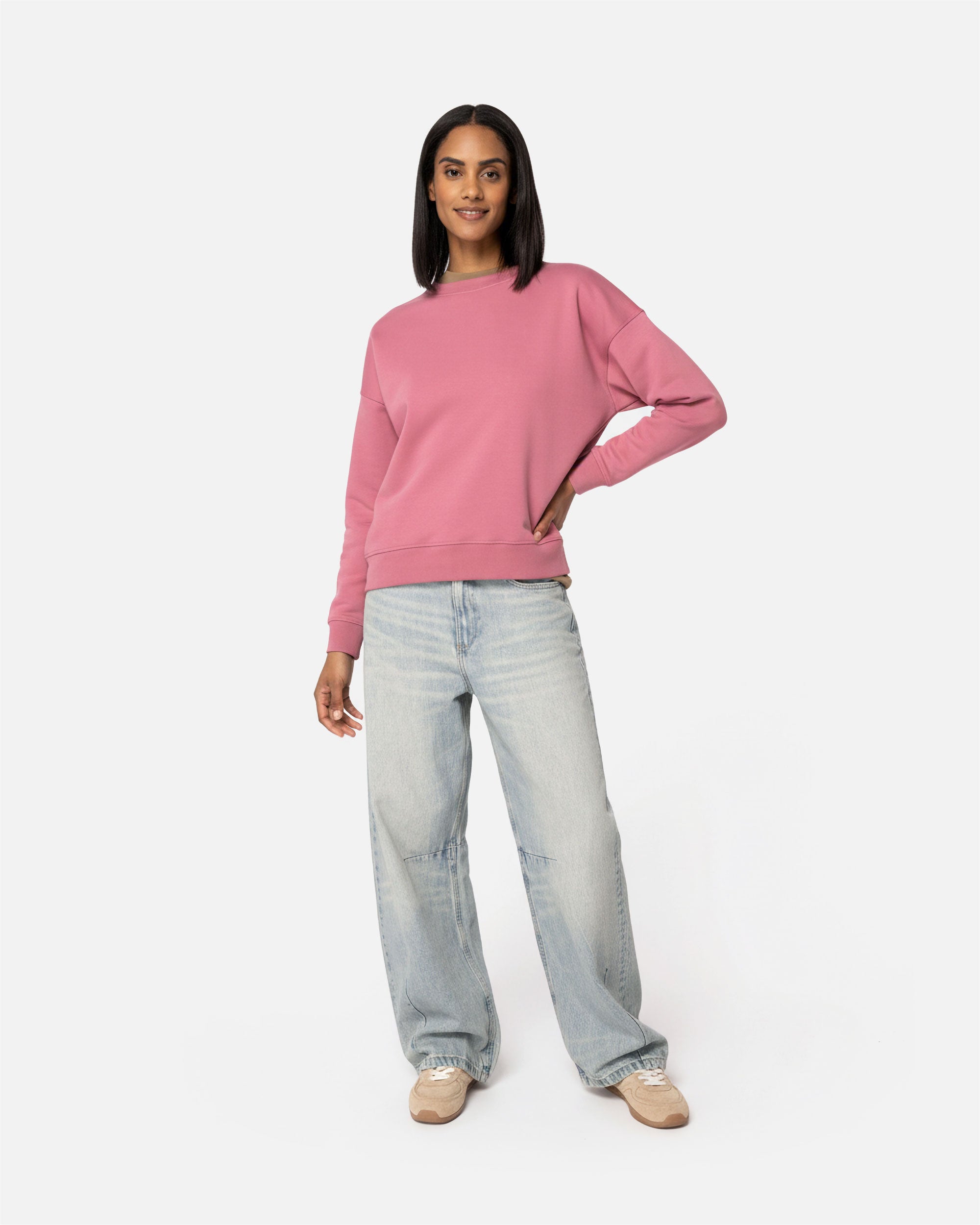 Damen Sweatshirt mit überschnittenen Schultern von VIVID