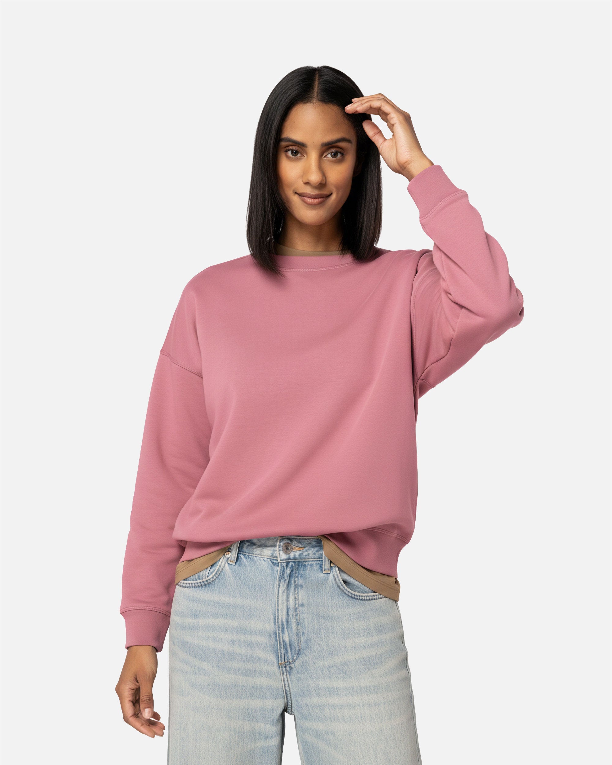 Damen Sweatshirt mit überschnittenen Schultern Antique Rose von VIVID