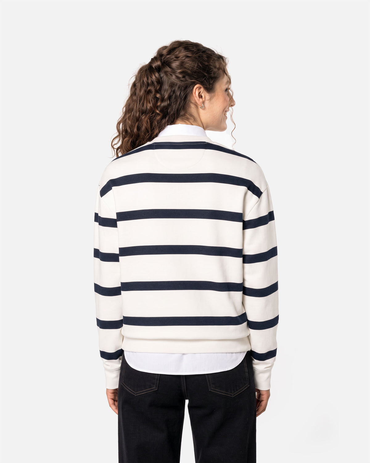 Unisex Sweatshirt mit Marinestreifen von VIVID