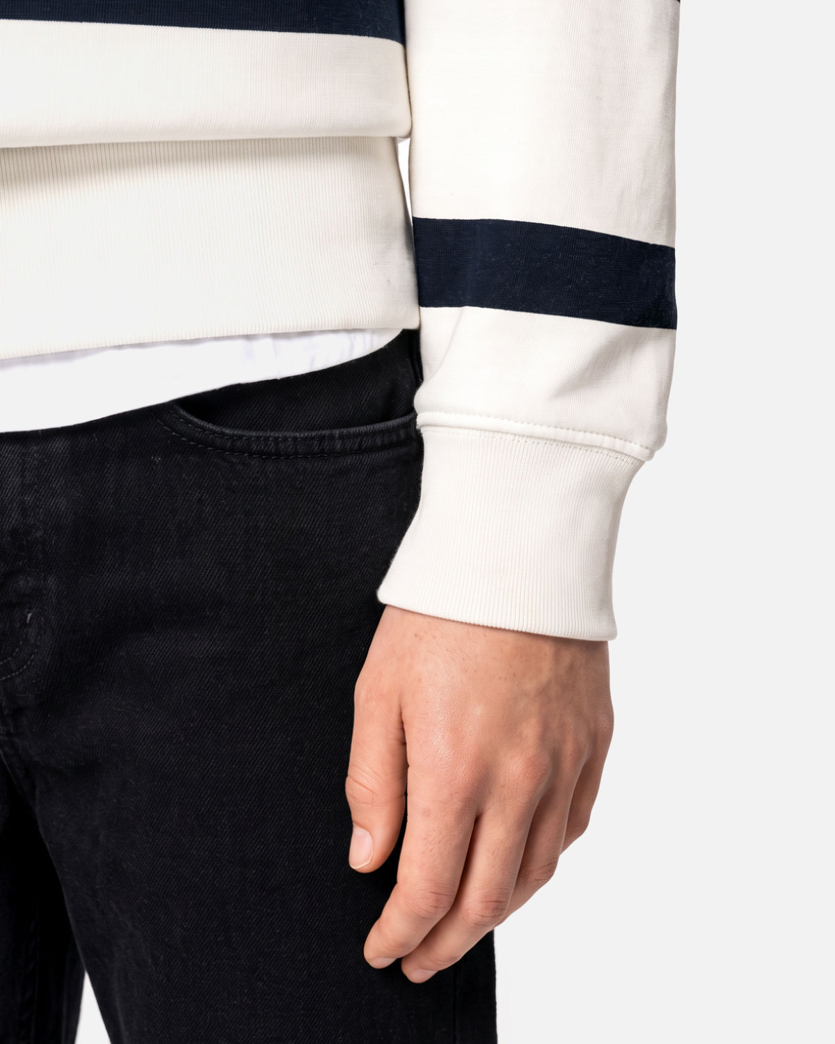 Unisex Sweatshirt mit Marinestreifen von VIVID
