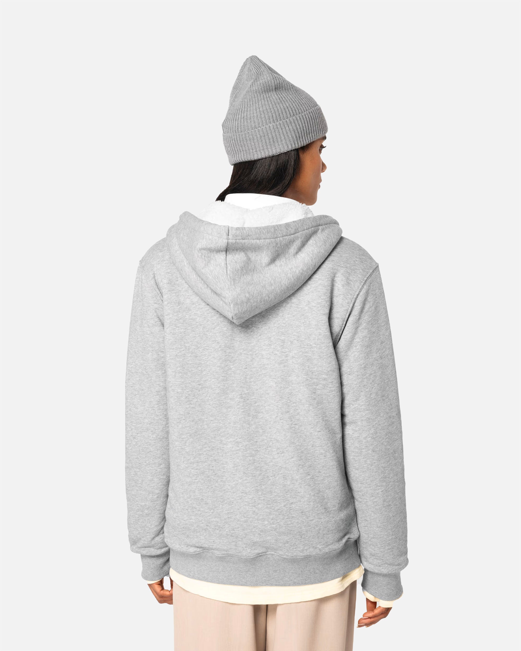 Schweres Unisex Zip Sweatshirt mit Sherpafutter von VIVID