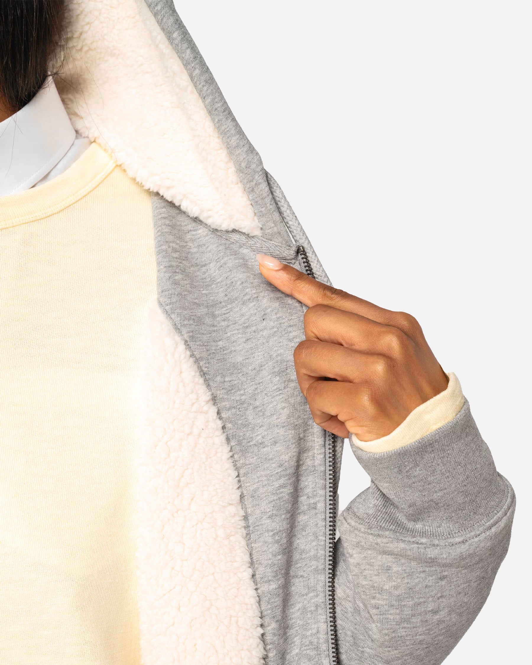 Schweres Unisex Zip Sweatshirt mit Sherpafutter von VIVID