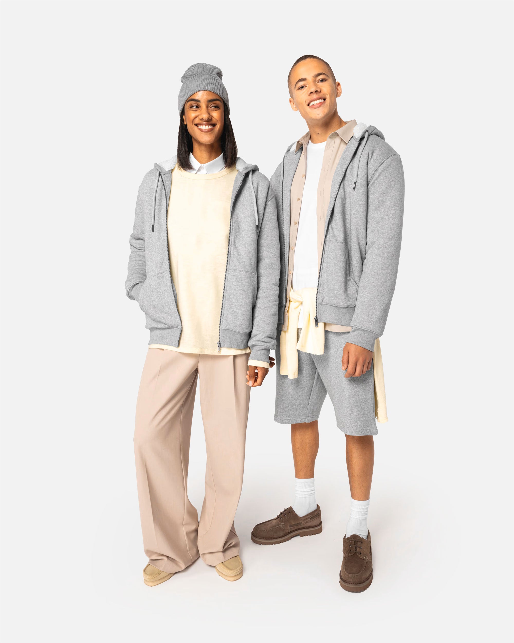 Schweres Unisex Zip Sweatshirt mit Sherpafutter von VIVID