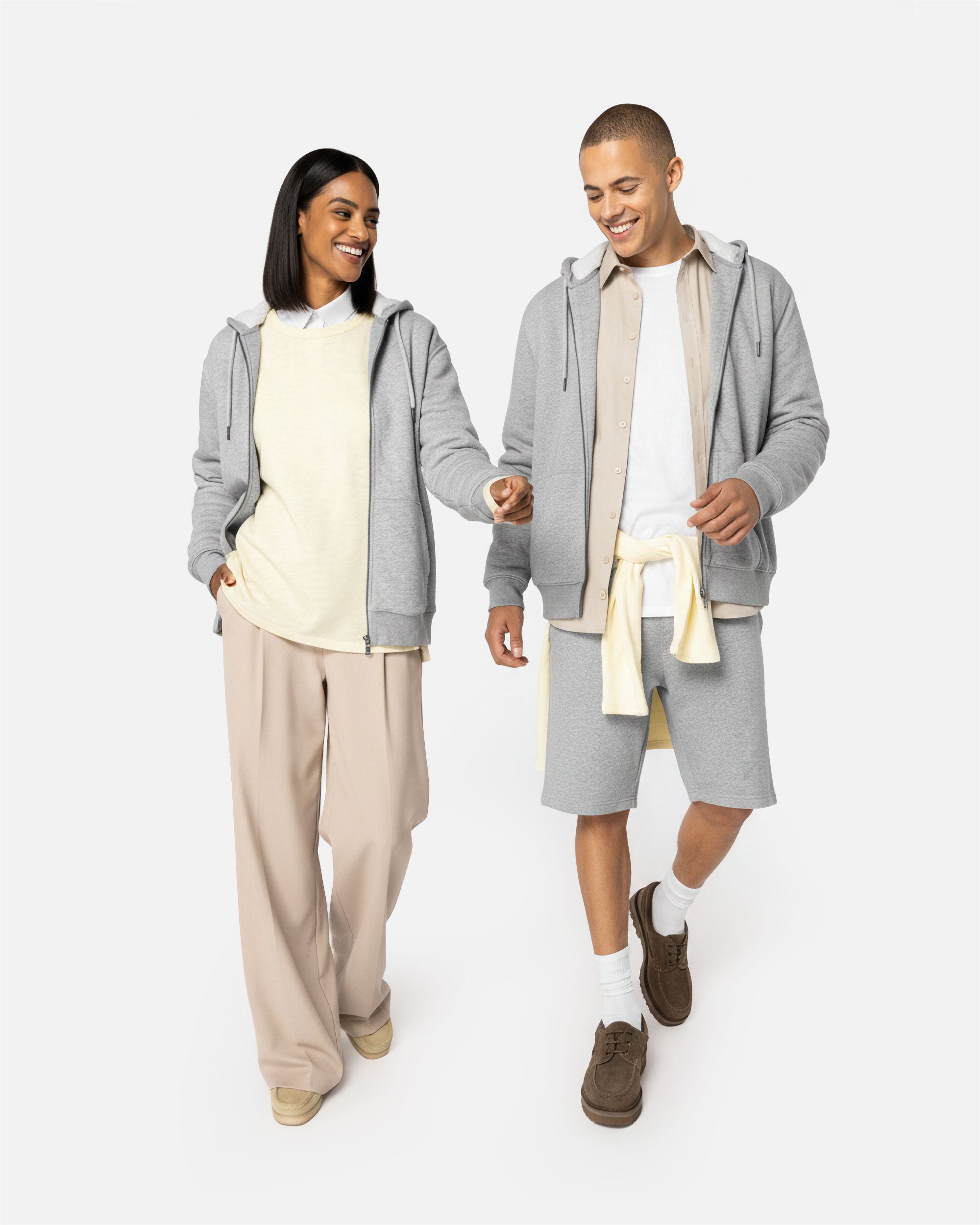 Schweres Unisex Zip Sweatshirt mit Sherpafutter von VIVID