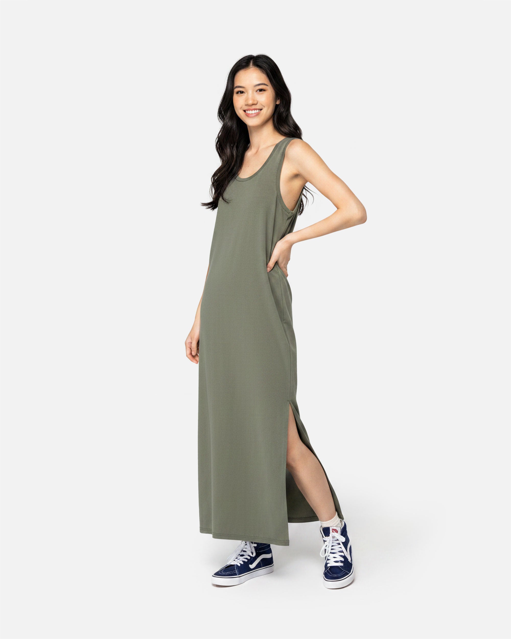 Ausgewaschenes Damen Jersey-Kleid