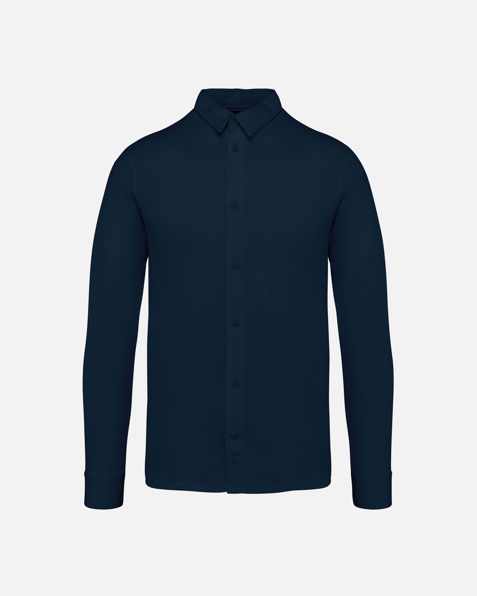 Herren Jersey Langarmhemd Navy Blue von VIVID