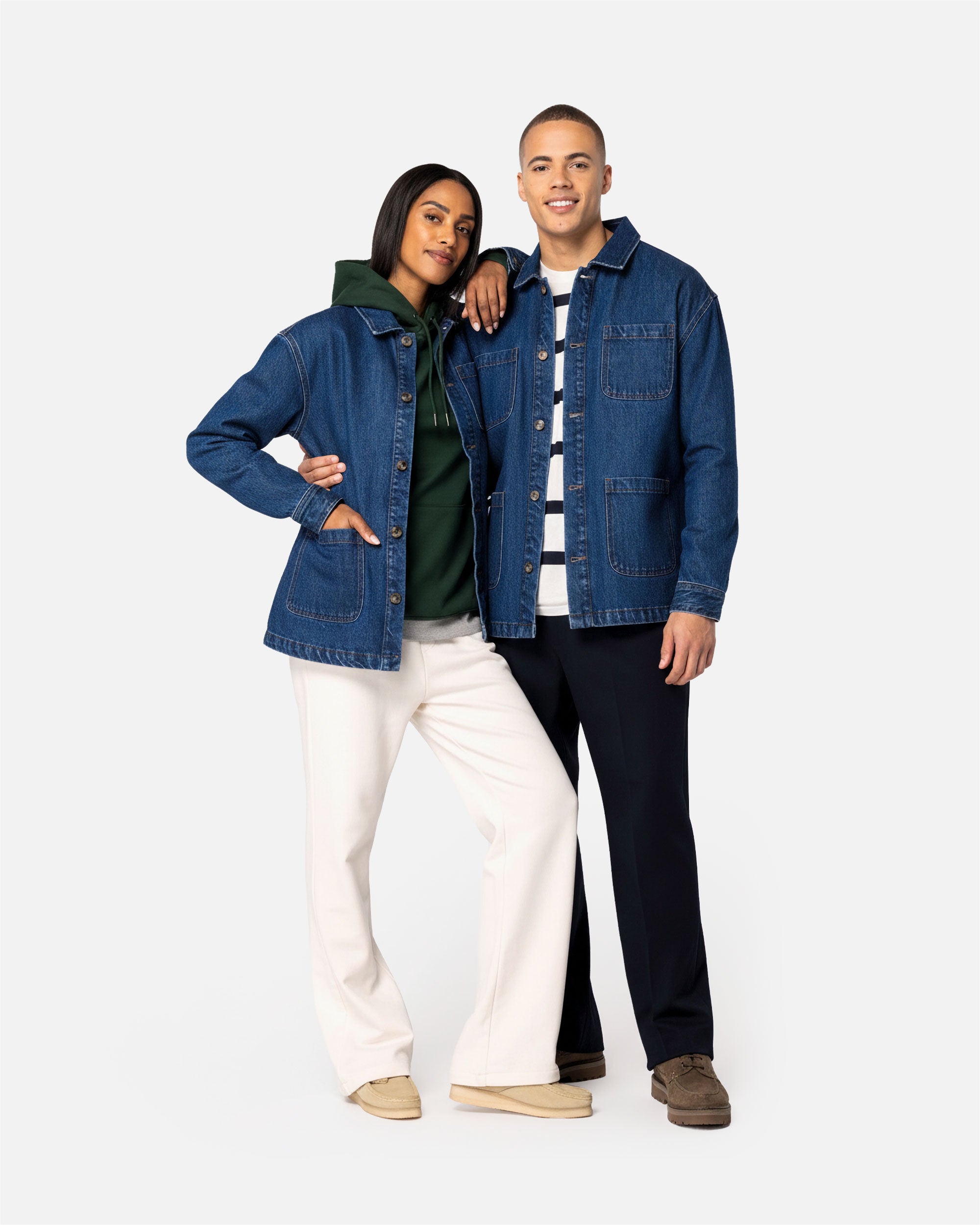 Unisex Jeansjacke mit überschnittenen Schultern von VIVID