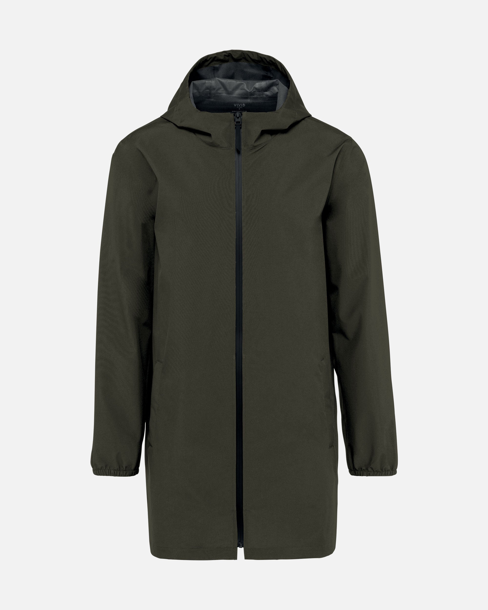 Wasserdichte Unisex Jacke mit Kapuze Khaki von VIVID