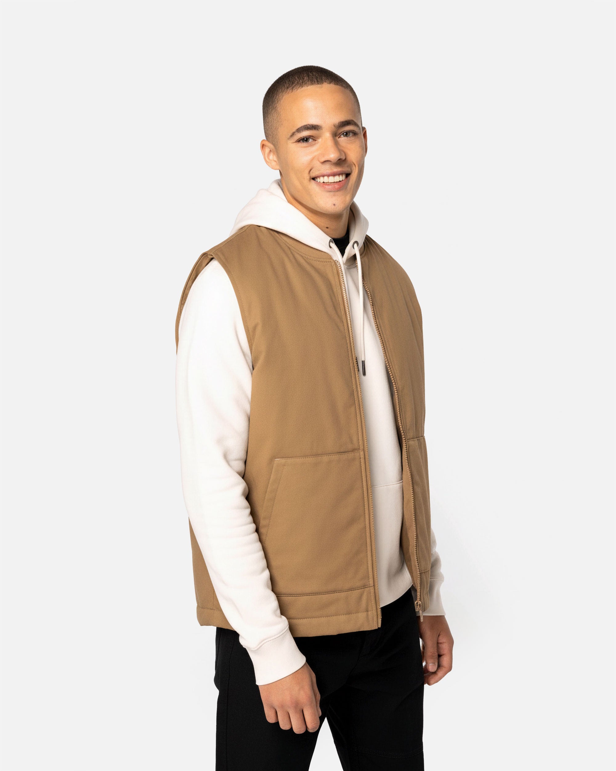 Unisex Twill Steppweste Camel von VIVID