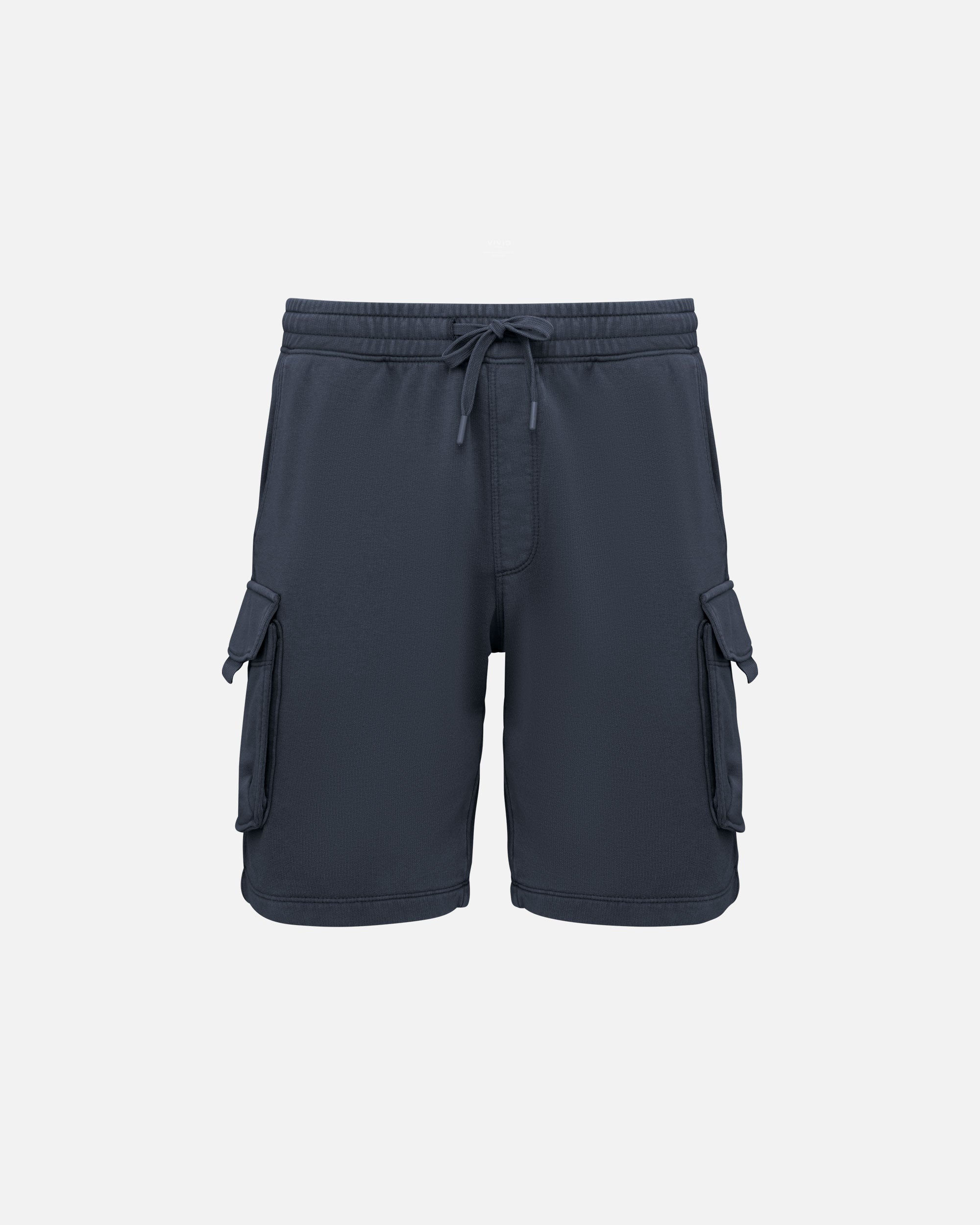 Herren French Terry Cargo Shorts Washed Navy Blue von VIVID