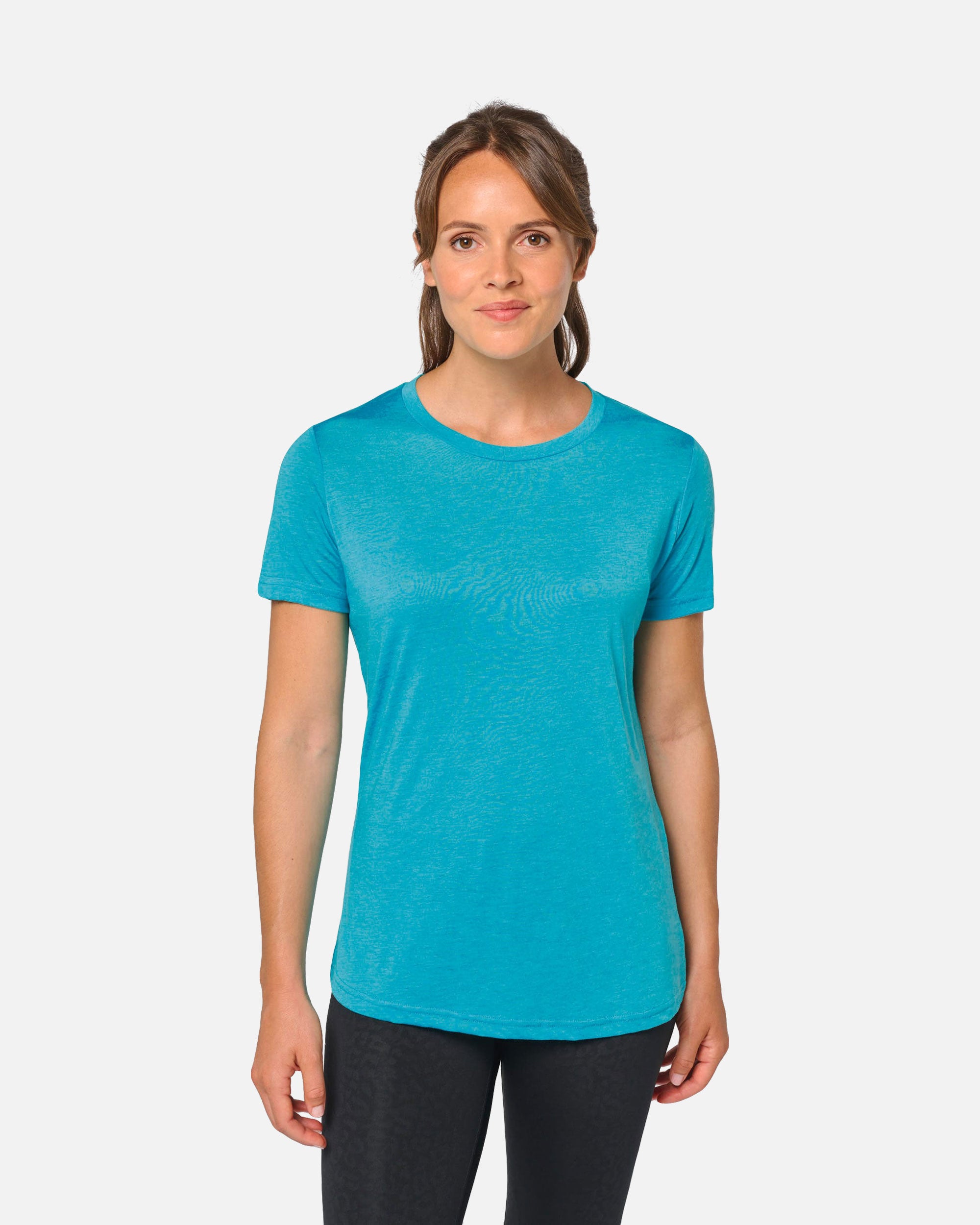 Damen Triblend Sport T-Shirt Turquoise Blue Heather von VIVID