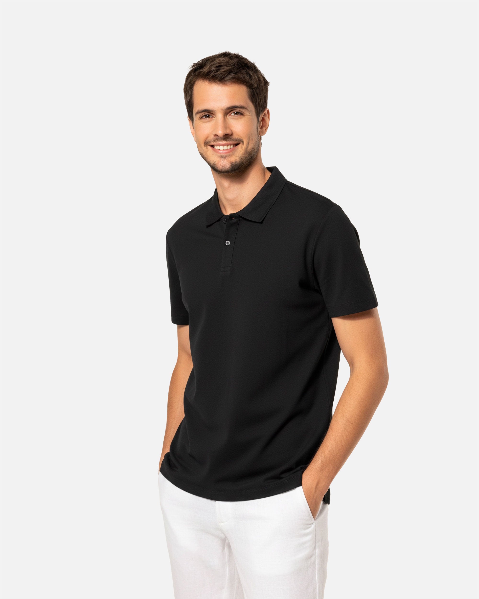 Herren Supima Piqué Polo T-Shirt Black von VIVID