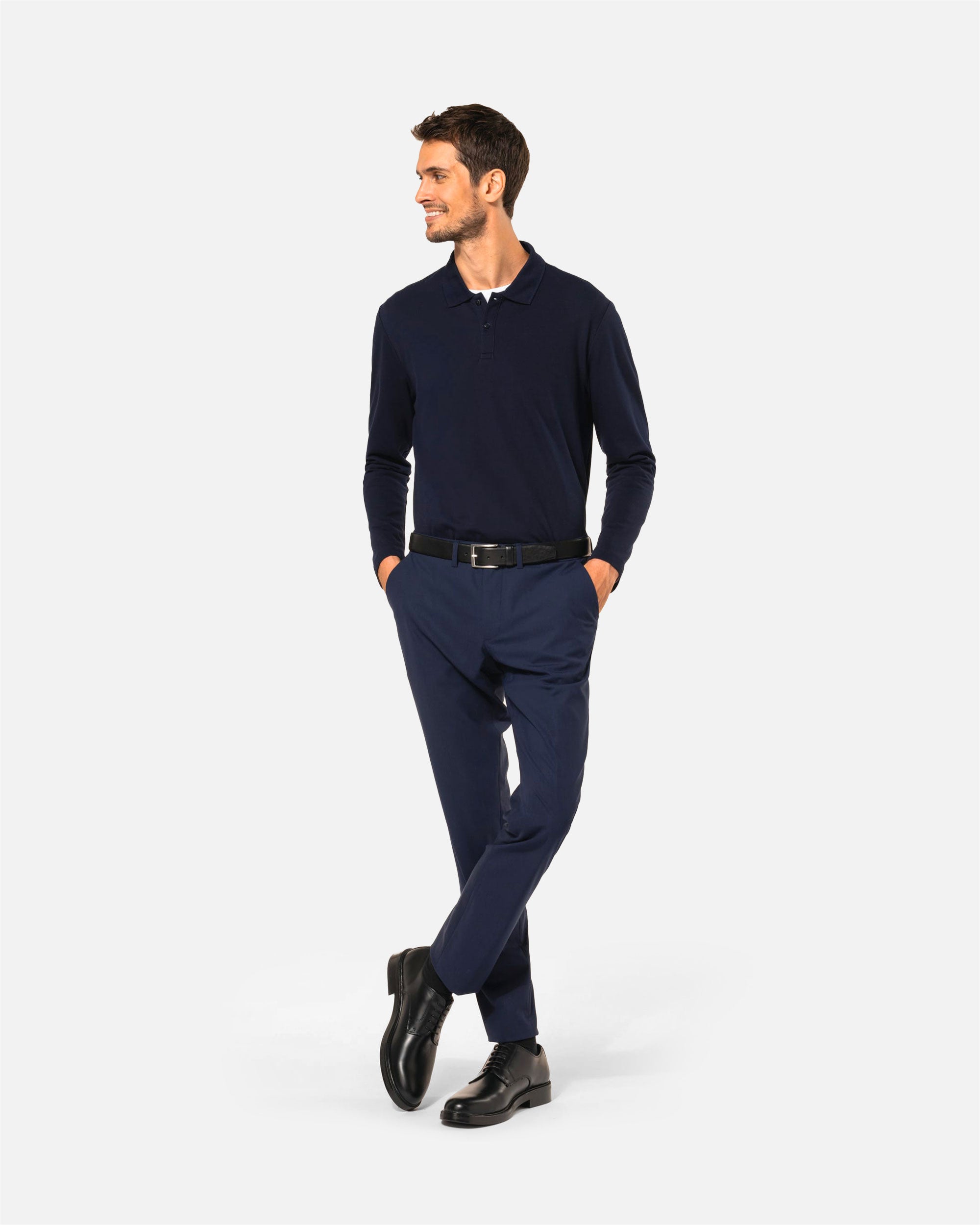 Herren Supima Piqué Polo Langarmshirt von VIVID