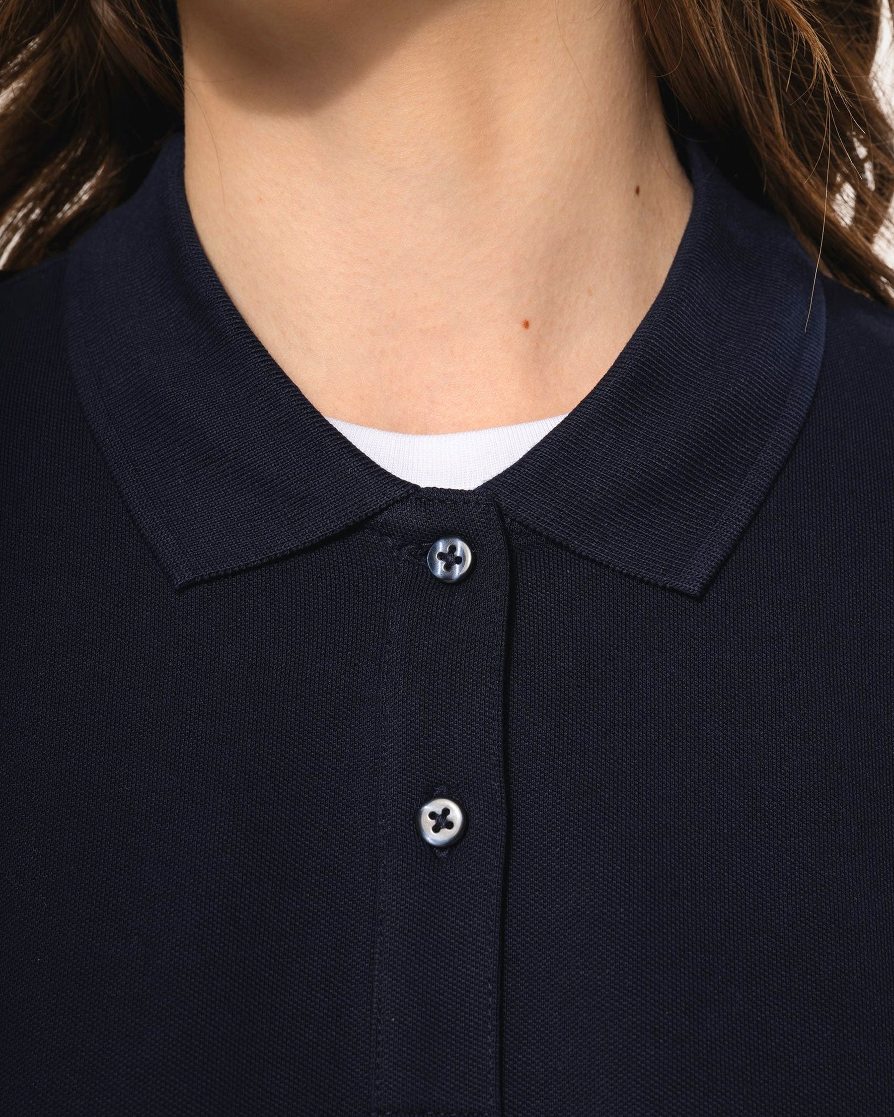 Damen Supima Piqué Polo Langarmshirt von VIVID