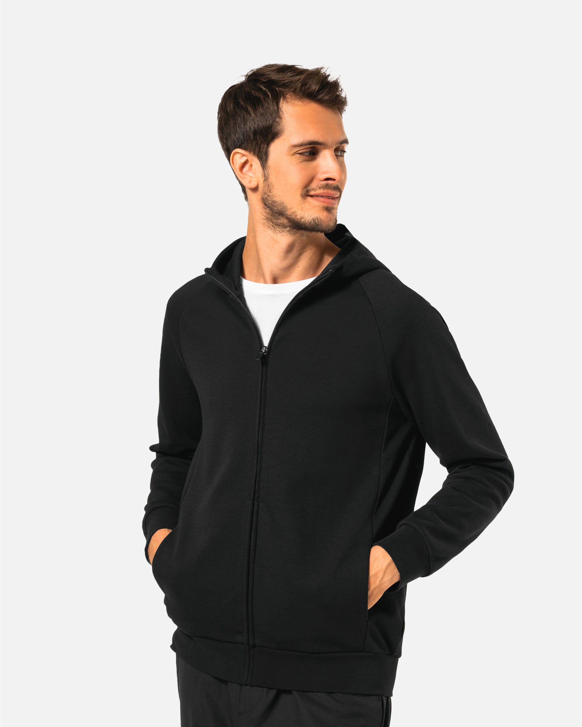 Herren Sweatshirt Jacke mit Kapuze Black von VIVID