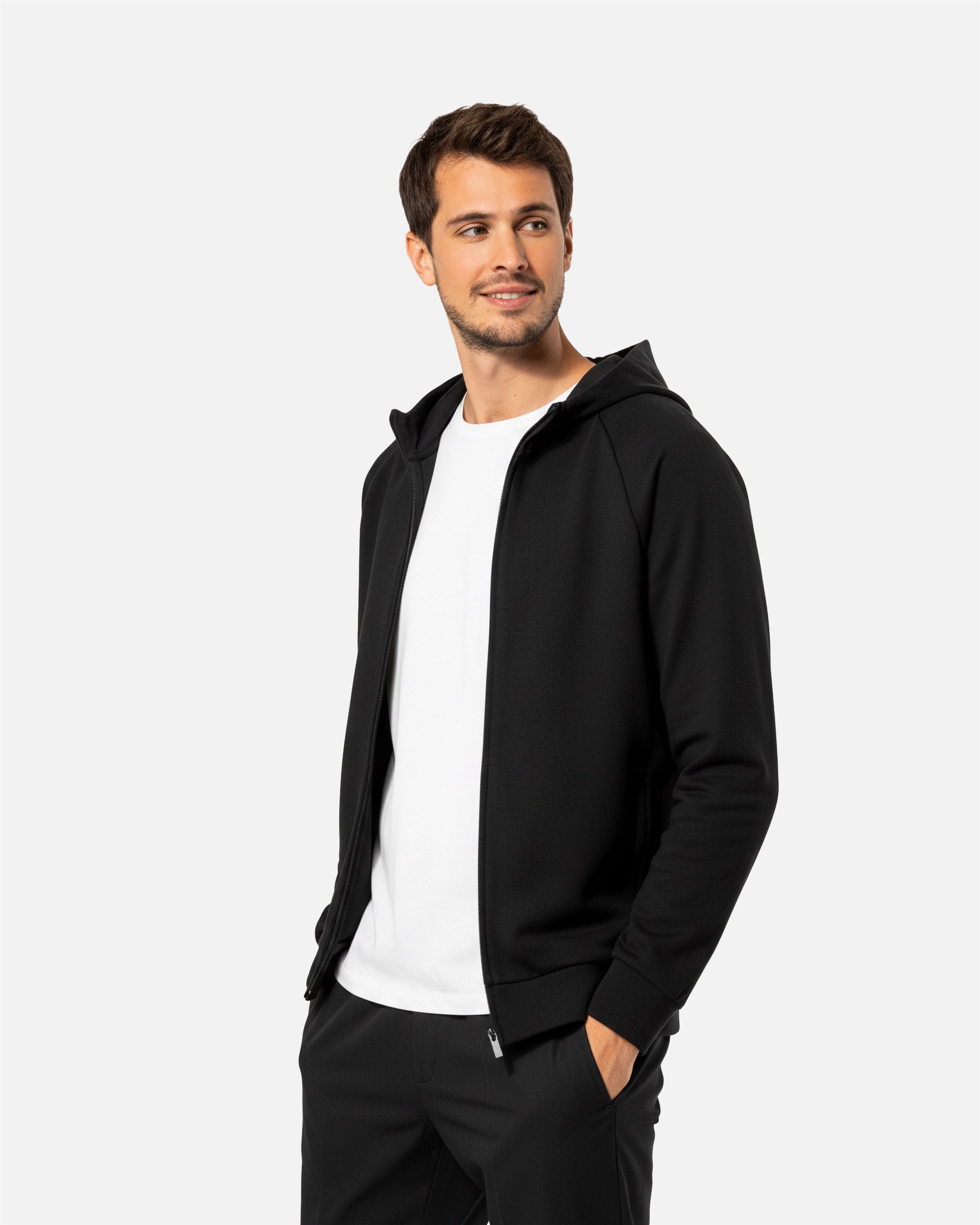 Herren Sweatshirt Jacke mit Kapuze Black von VIVID