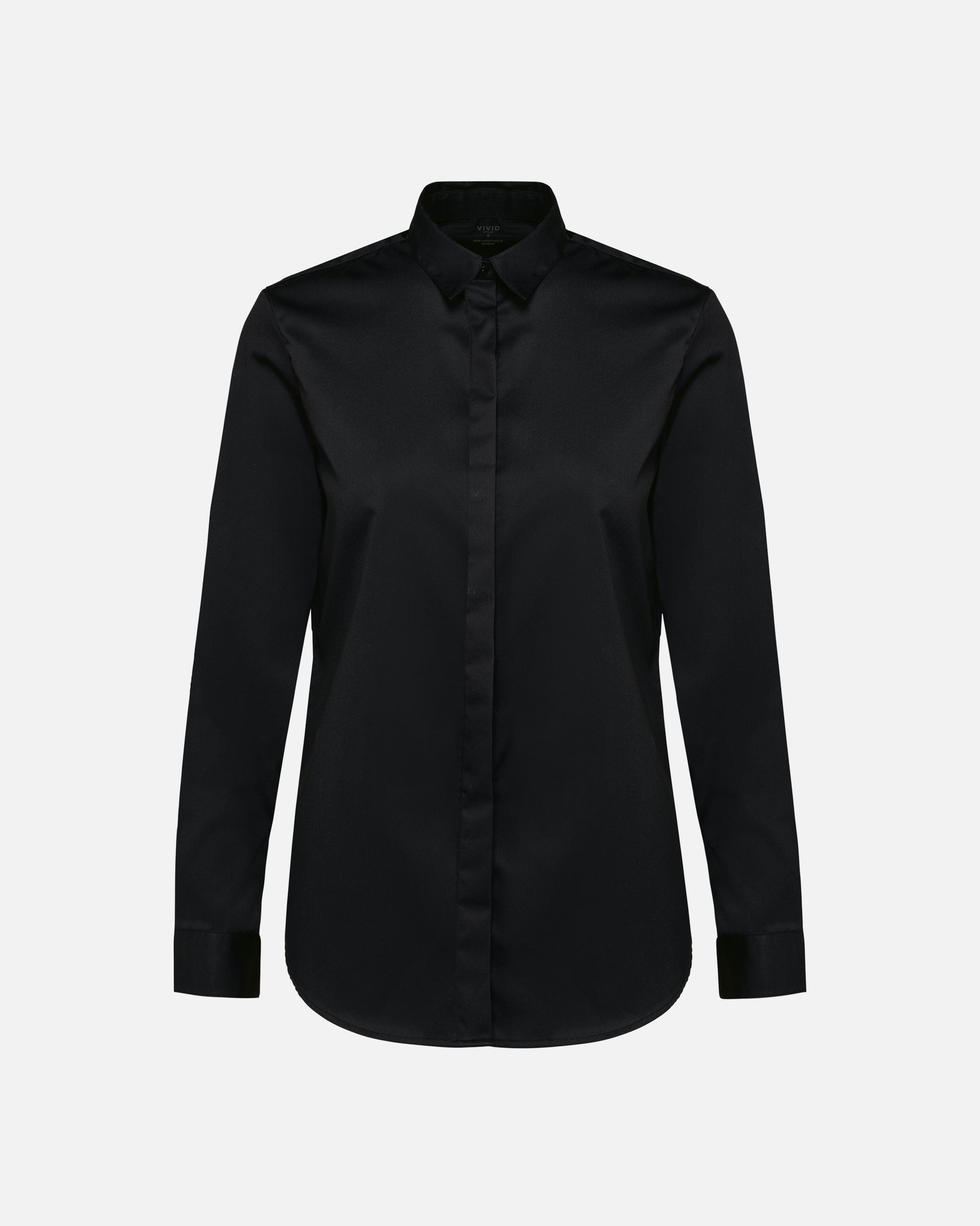 Damen Twill Langarmhemd Black von VIVID