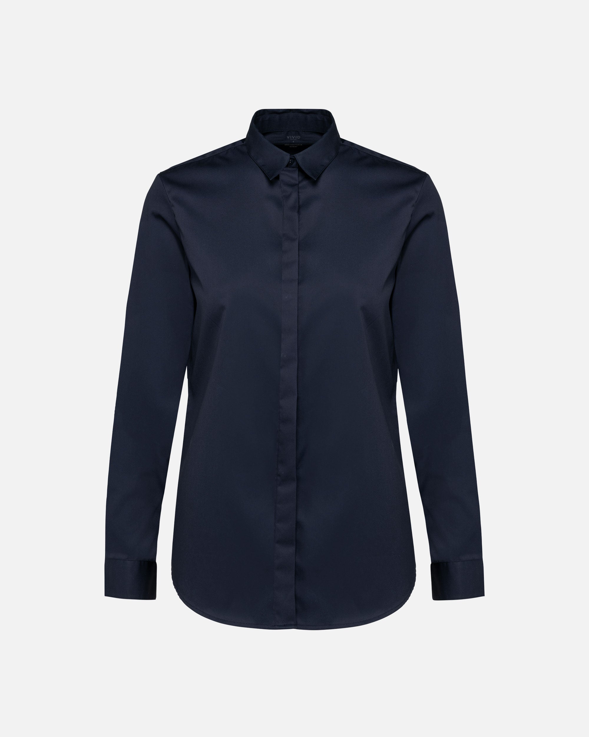 Damen Twill Langarmhemd Navy Blue von VIVID