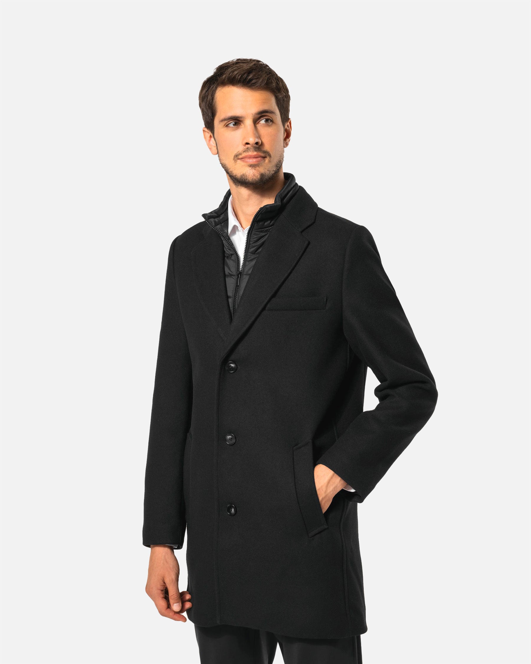 Eleganter Herren Mantel mit abnehmbarem Windshield