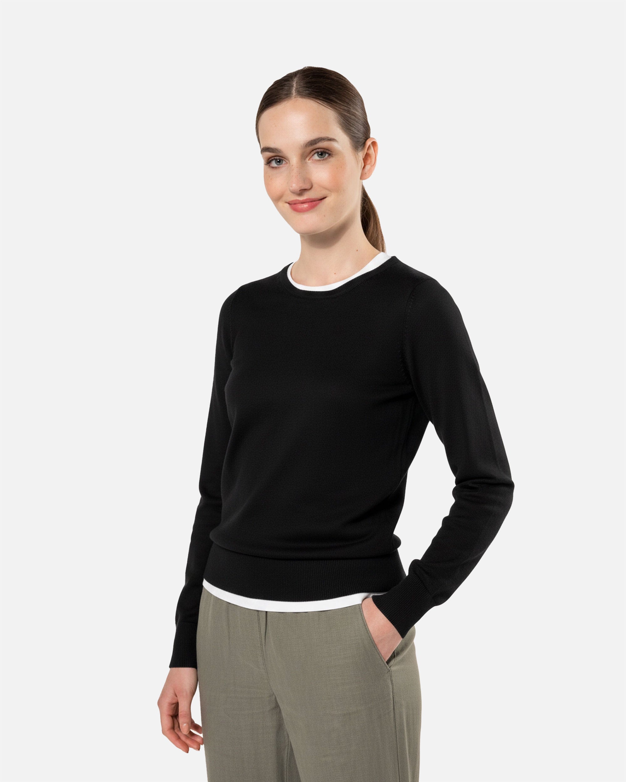 Damen Supima Pullover Black von VIVID