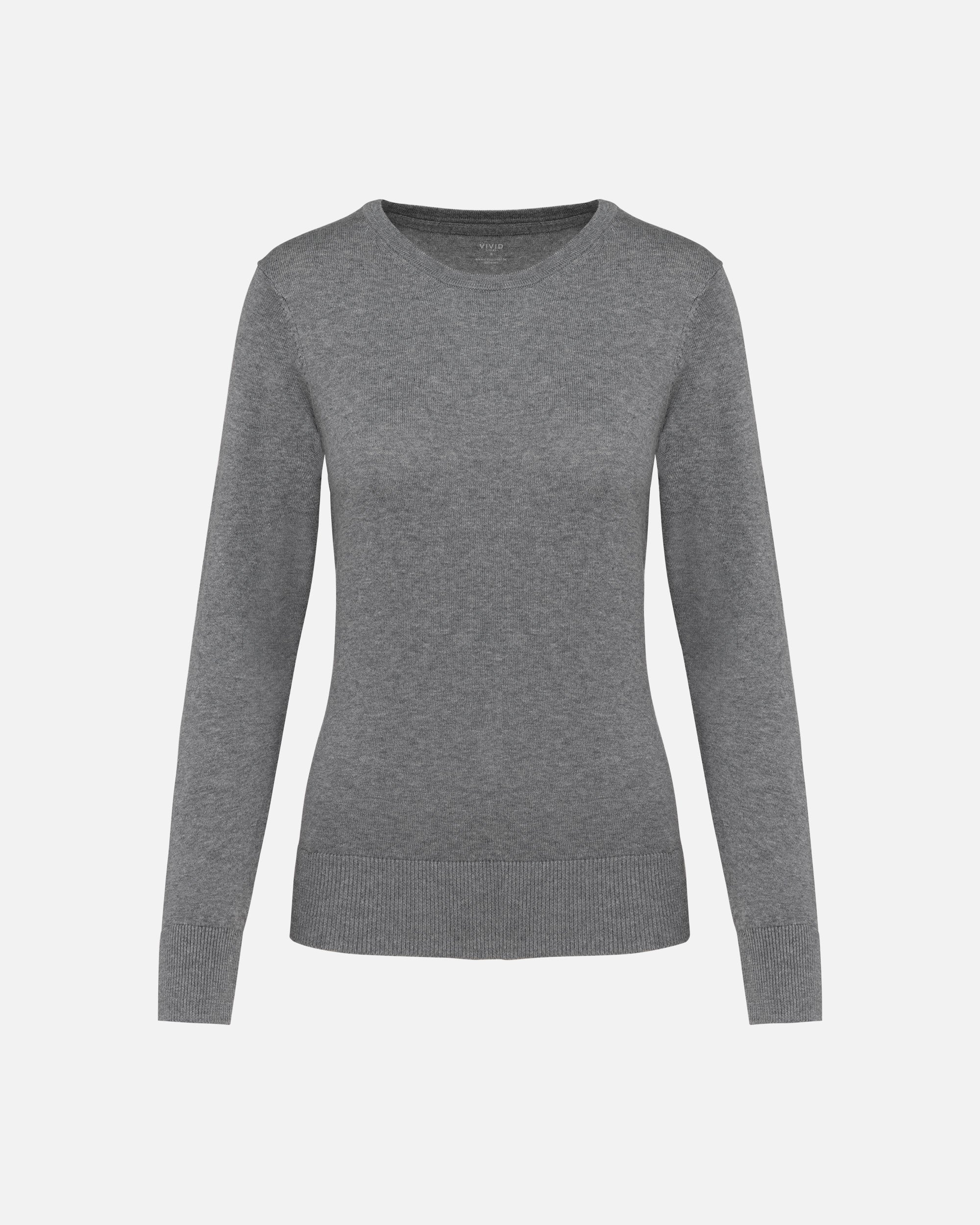 Damen Supima Pullover Grey Heather von VIVID