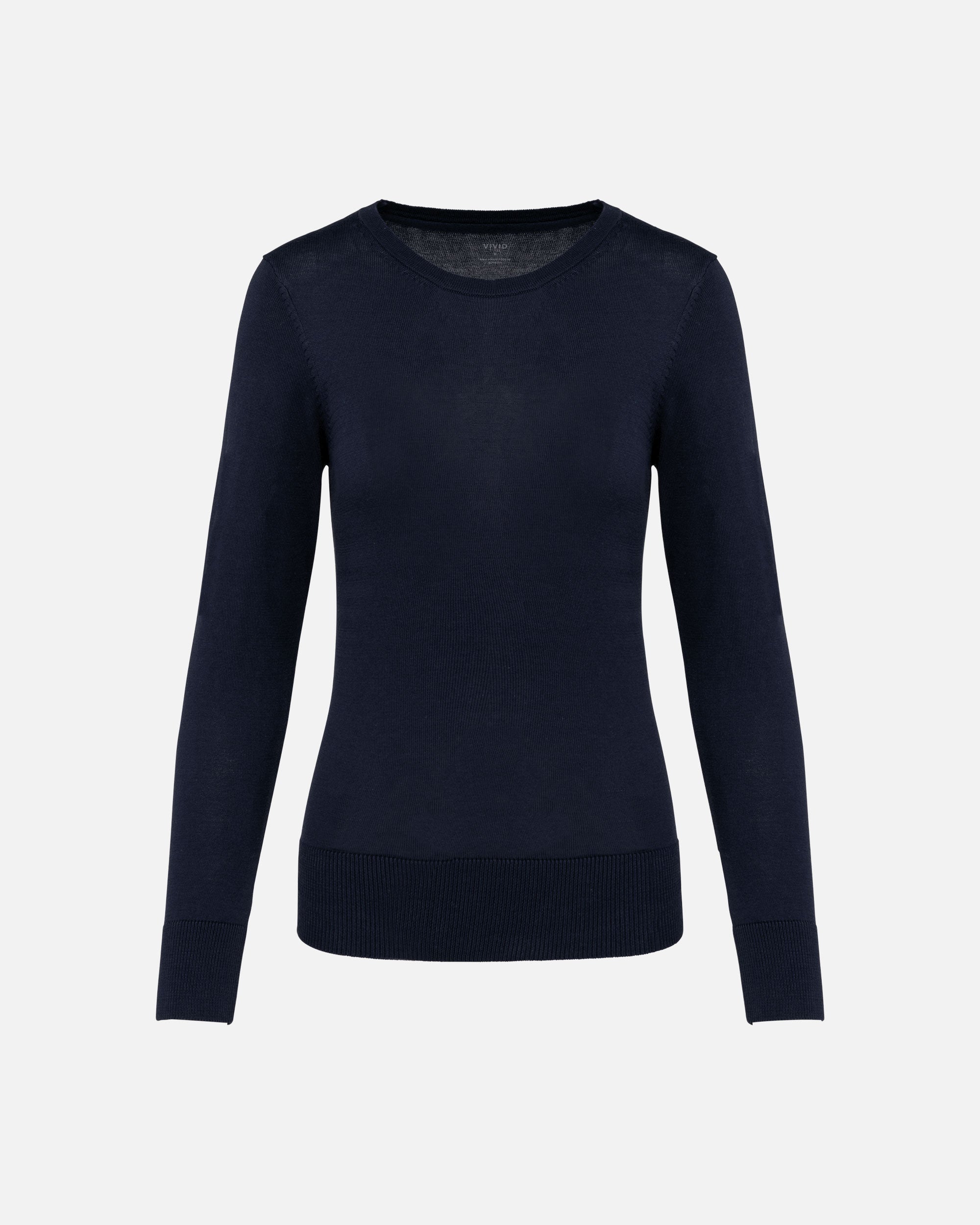 Damen Supima Pullover Navy Blue von VIVID