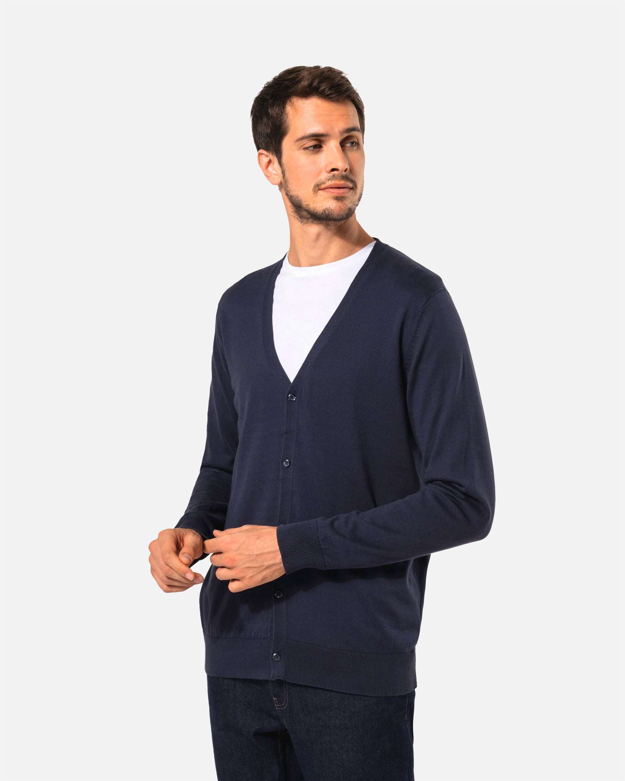 Herren Supima Strickjacke