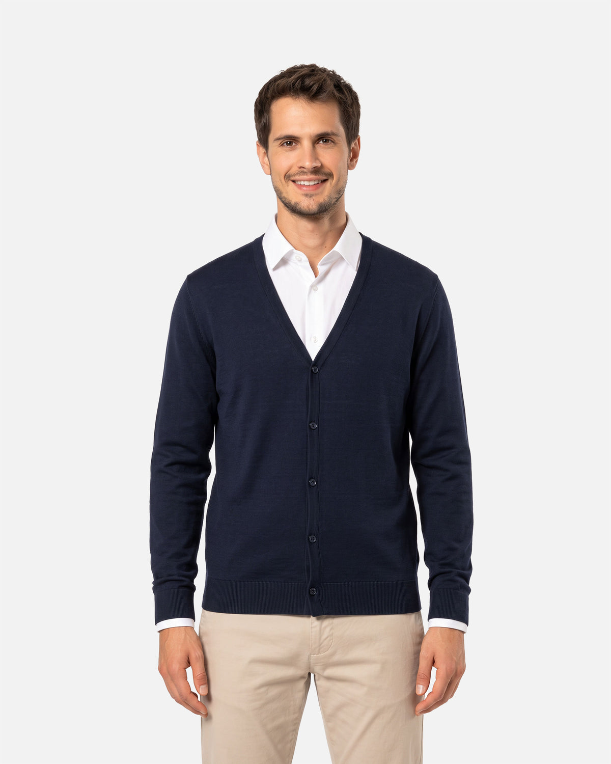 Herren Supima Strickjacke Navy Blue von VIVID