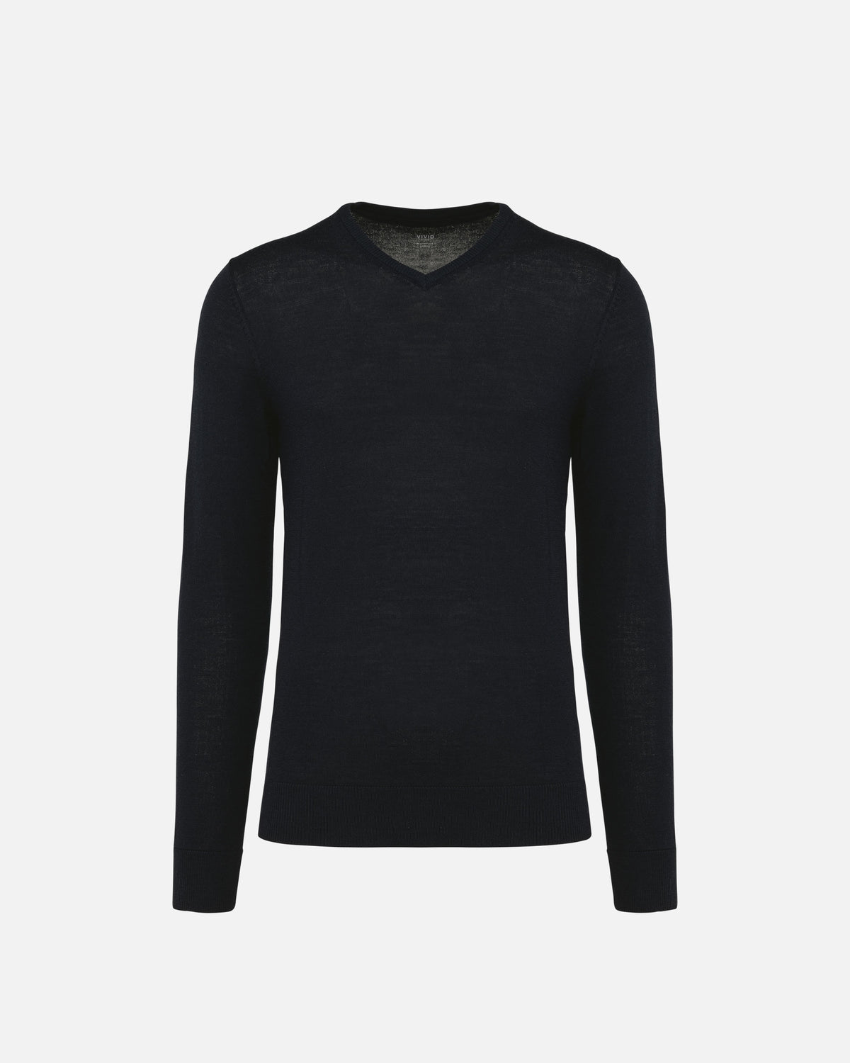 Herren Merino Pullover mit V-Ausschnitt Black von VIVID